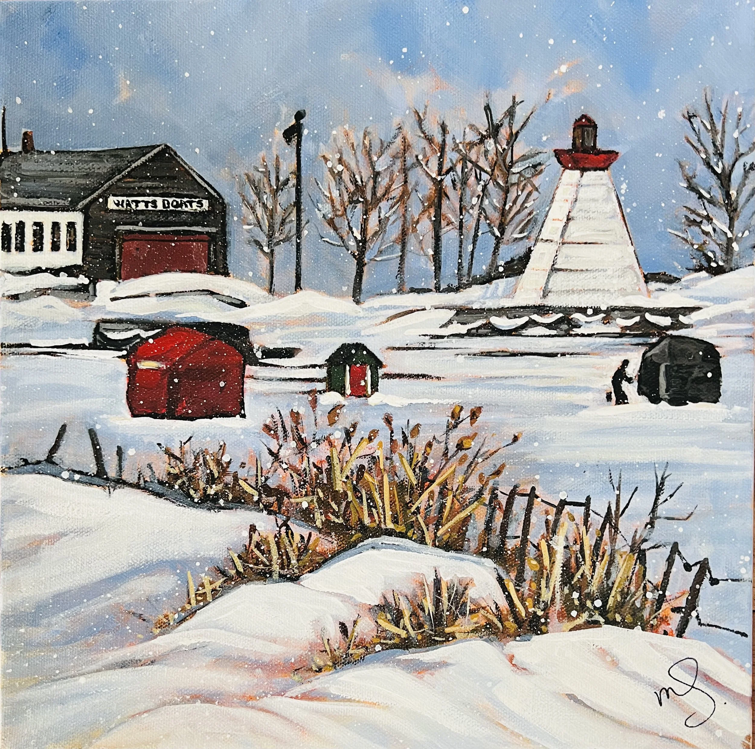 The Ice Hut
12x12 Acrylic on Gallery depth Canvas 
$350