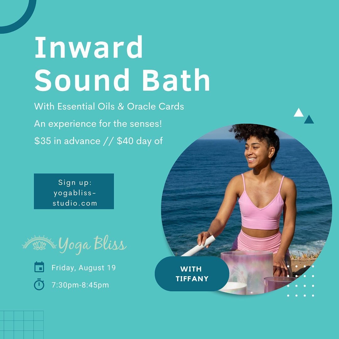 What are you doing Friday night? ✨ Join Tiffany @curl.crush.yoga for an evening of relaxation and sound 🎶 Friday 8/19 @ 7:30pm-8:45pm 🎶 
.
Sign up: yogabliss-studio.com
.

#yogablissla #yoga #layoga #losangeles #westchester #playadelrey #inglewood 