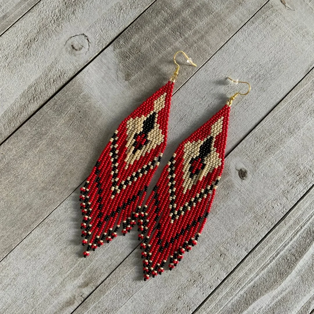 Red, Cream & Black Accent Fringe