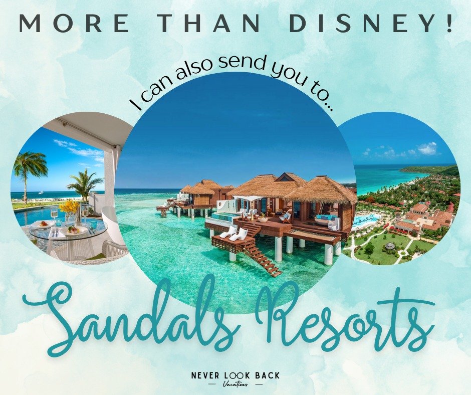 While I'm all about Disney magic, I also believe in the enchantment of other amazing destinations, like Sandals Resorts! There's a reason that Sandals are the number one all-inclusive destination that I send my clients to. 

From the Caribbean's stun