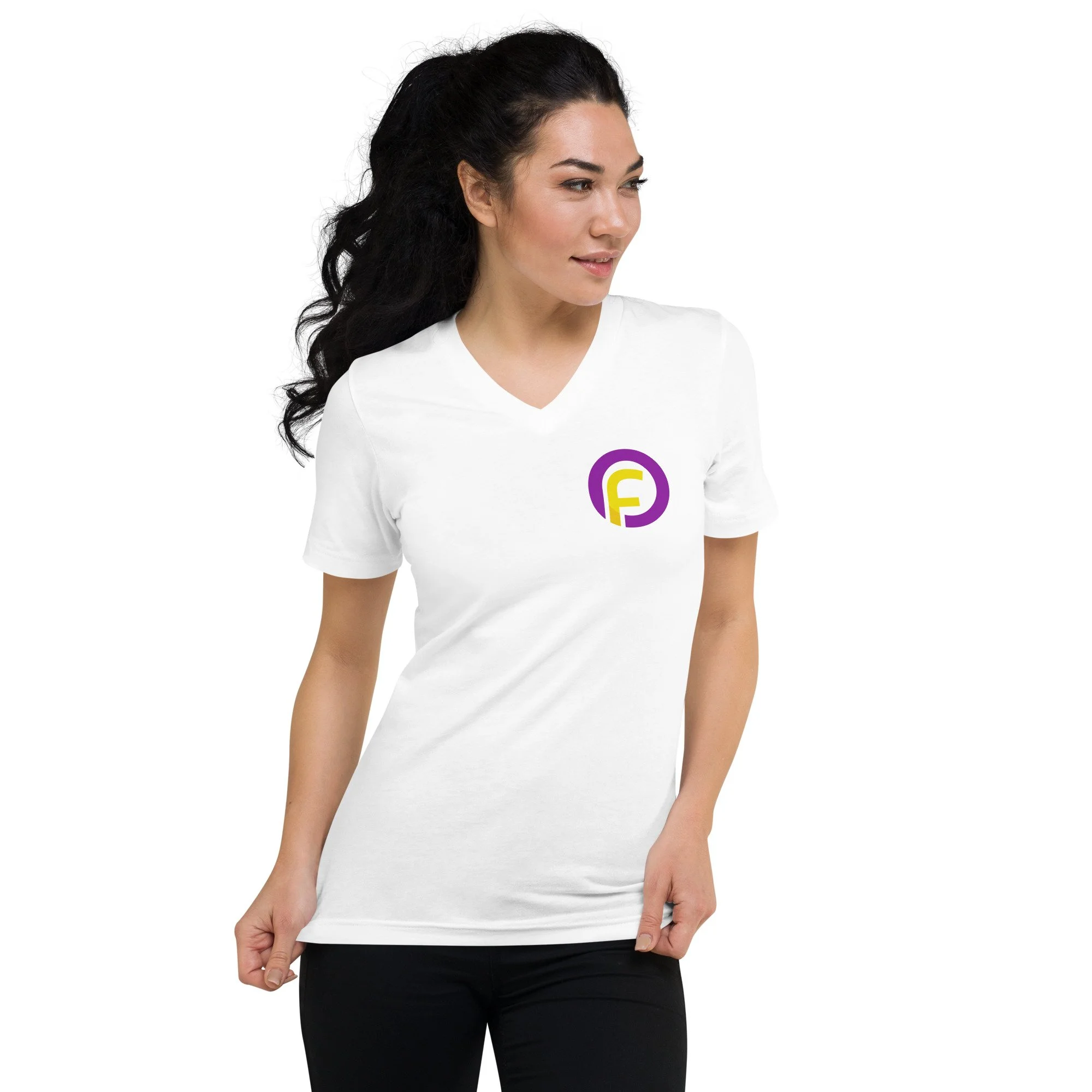 Unisex Short Sleeve V-Neck Ape logo T-Shirt