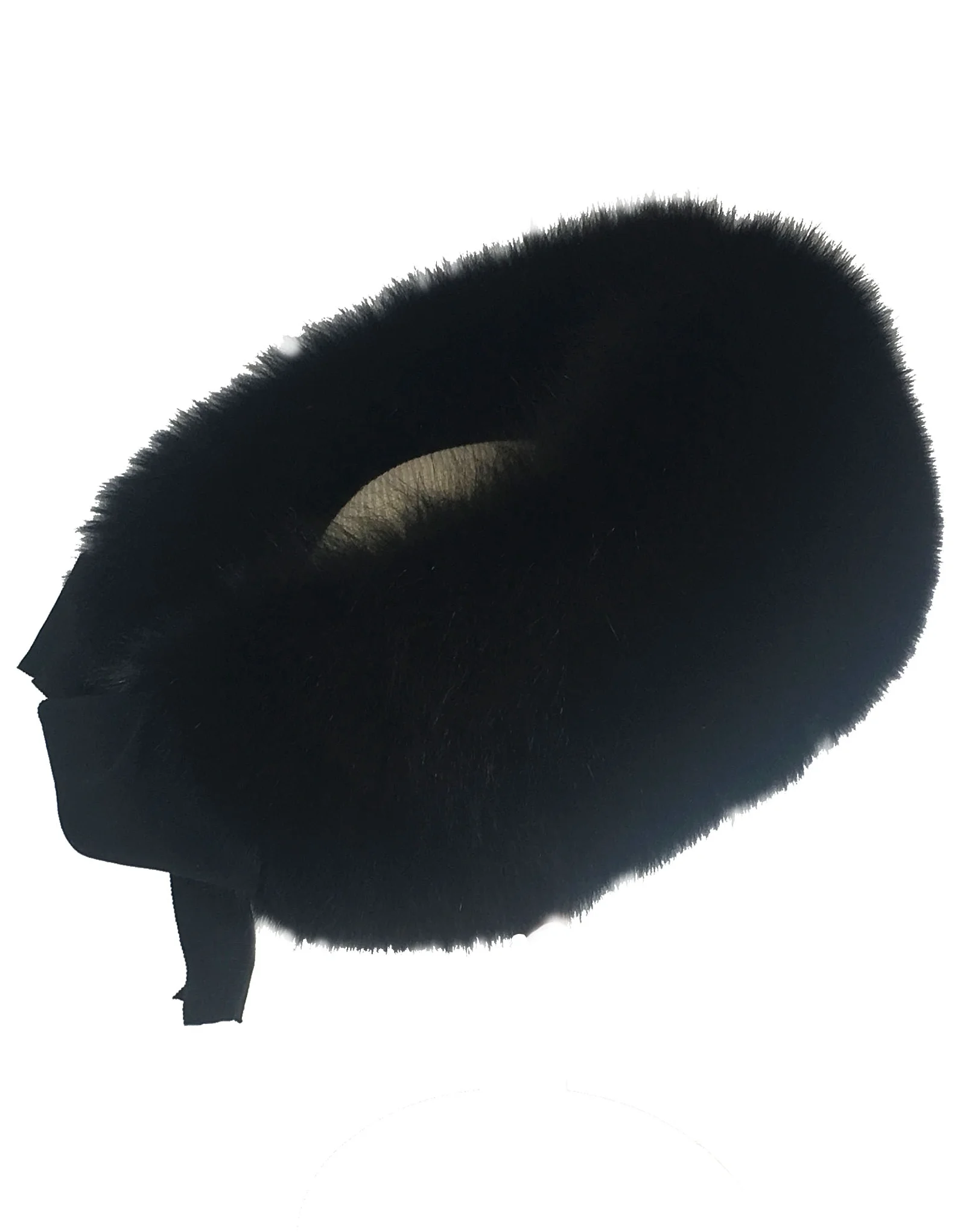 Black Fox Cuff With Grosgrain Bow 