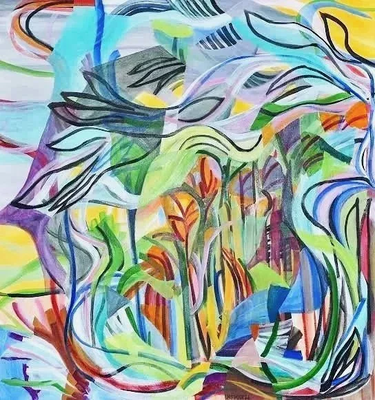 abstract painting - oil on canvas