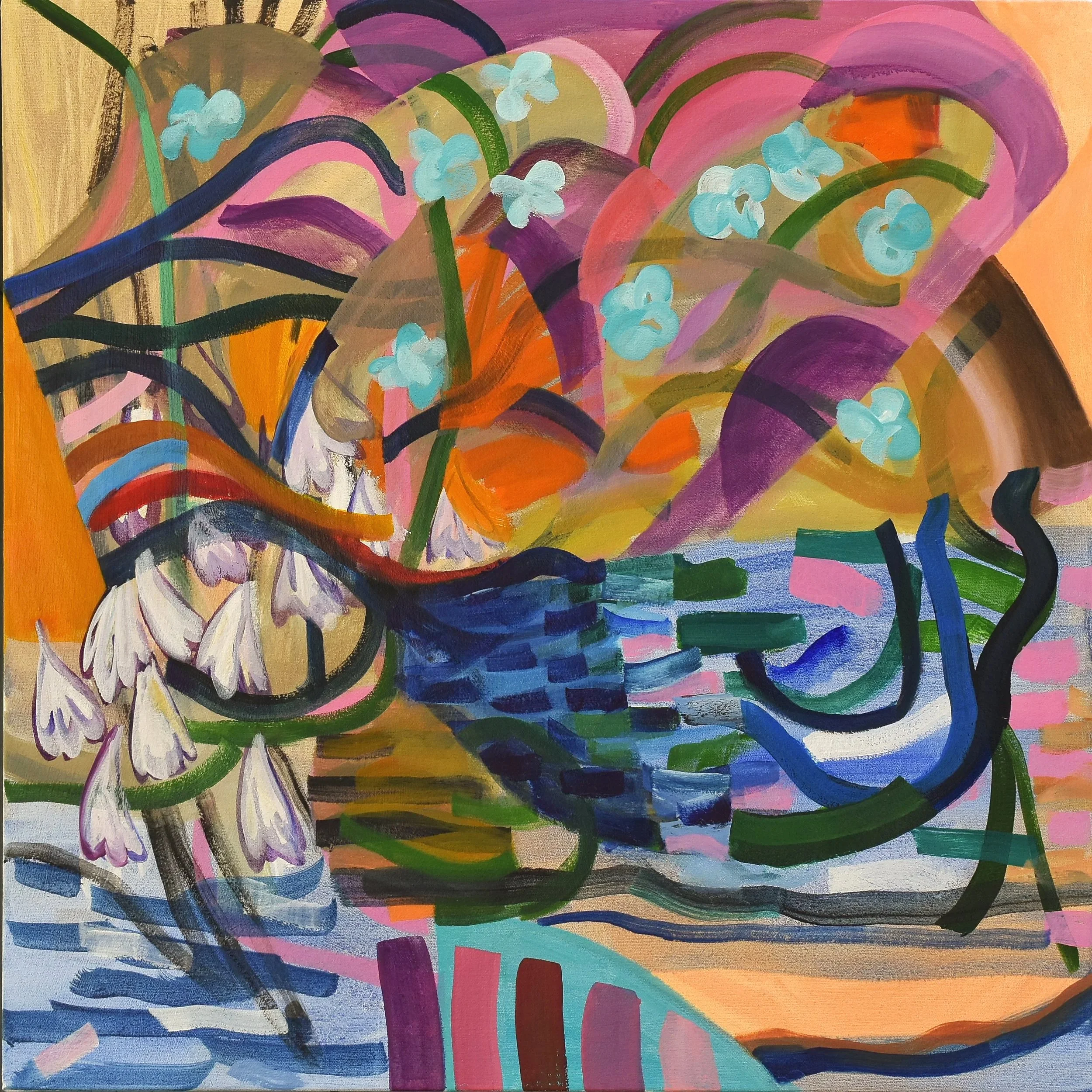 Original colorful oil painting that captures our natural world by applying layers of paint over time