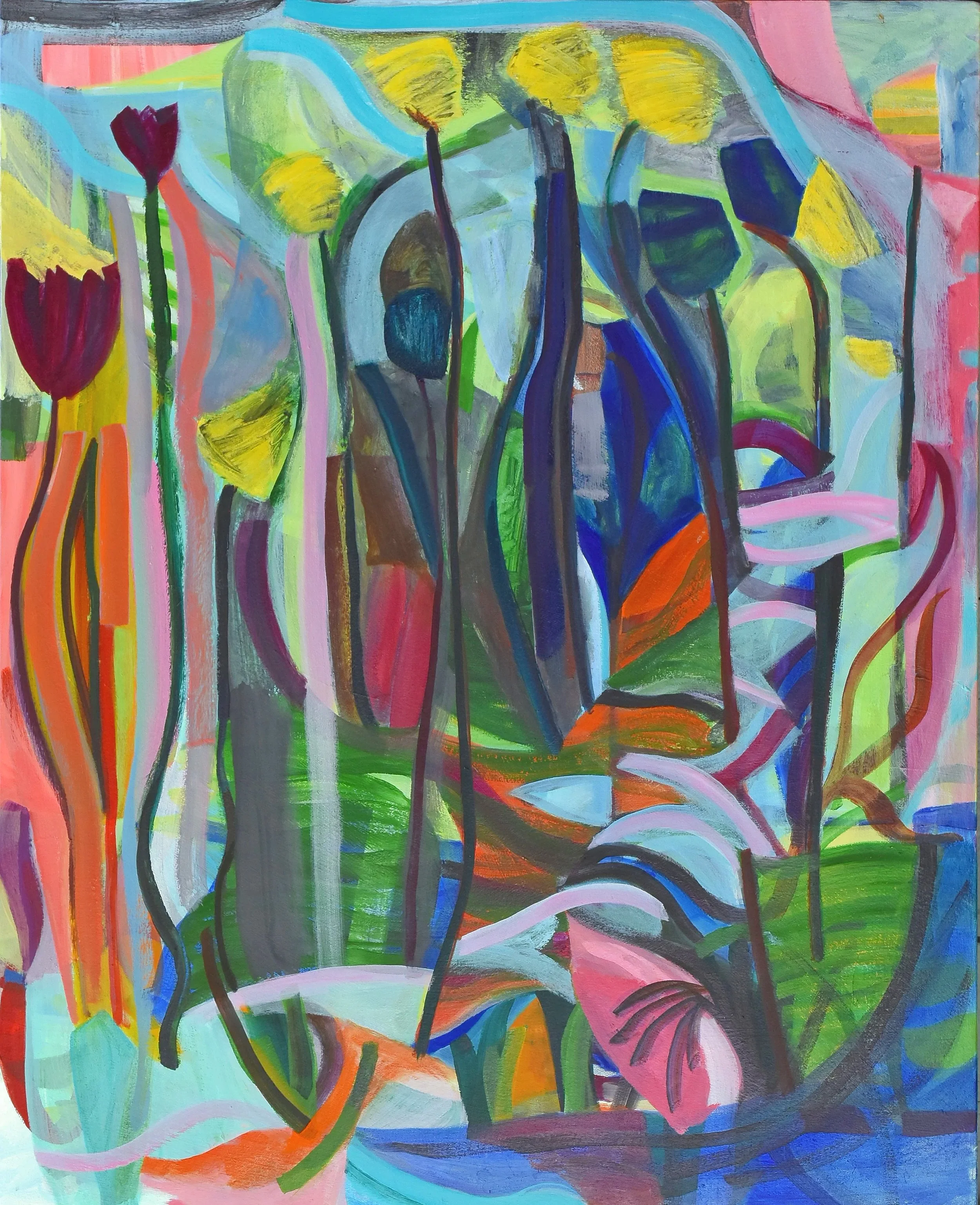 Original colorful oil painting that captures our natural world by applying layers of paint over time