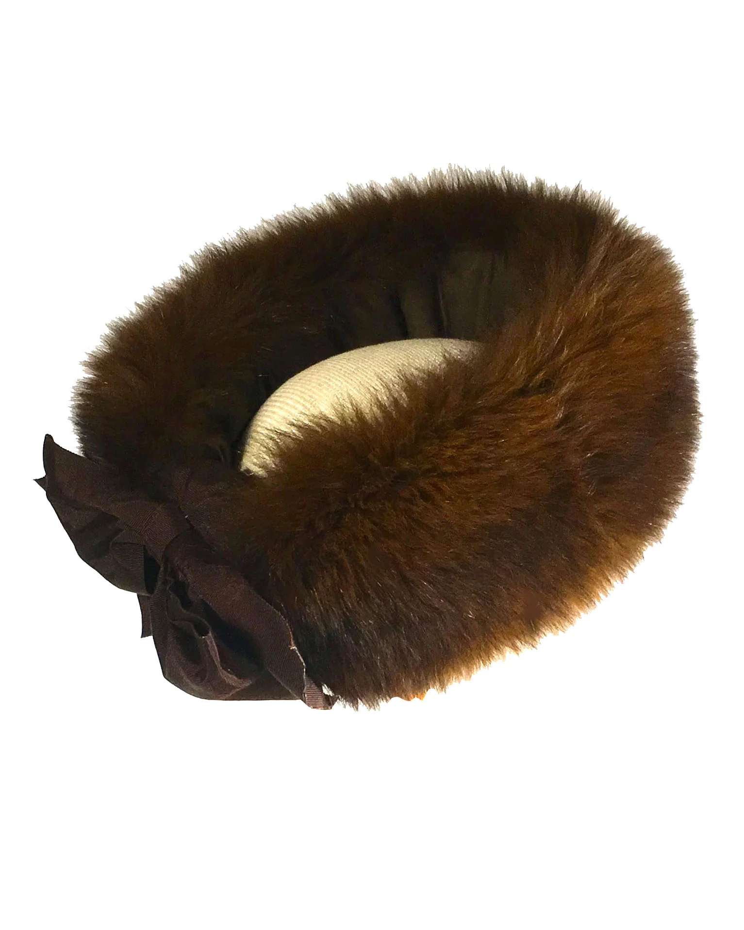 Brown Fox Cuff With Grosgrain Bow 