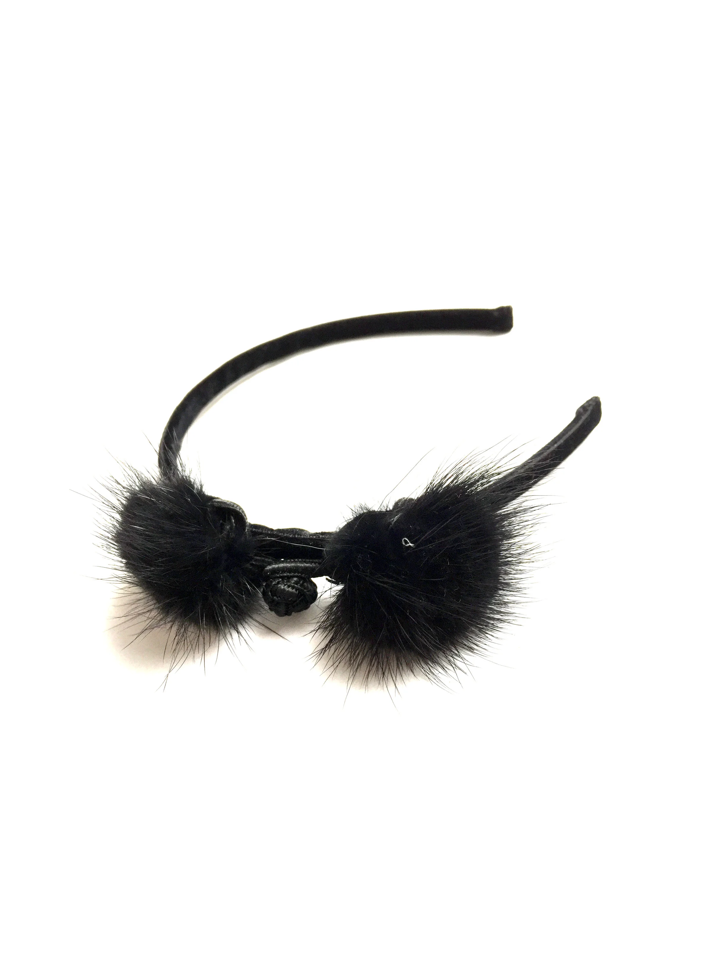 Black Mink Pouff Headband