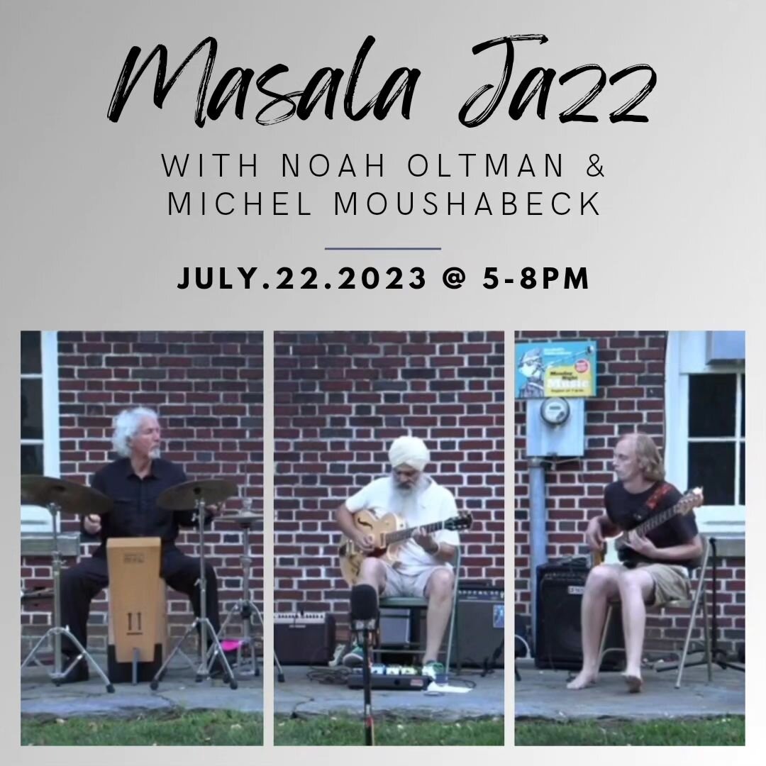 Once in a while you get shown the light⚡️🎶
..without any rain, and it's looking allllll riiiight 🙌😉

Masala Jazz + Michel Moushabeck + Noah Oltman = jazzy fusion jam delight

See y'all at 5-8pm 🎼
🍻 Tap Truck getting their pour on @ 4:30-9

#summ
