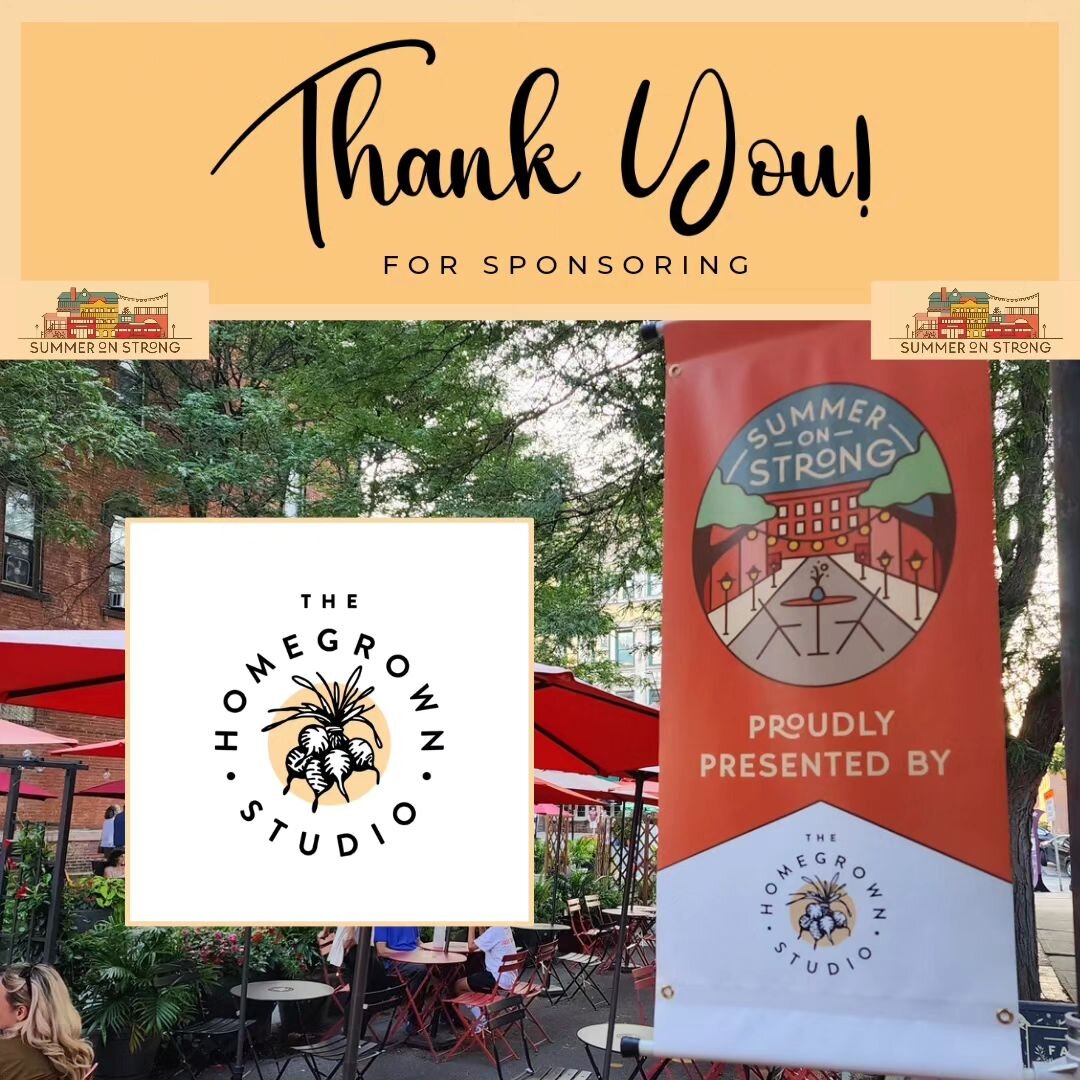 This sponsor shaped the Summer On Strong brand! 🫶 From the logos to the street sinage to music schedules to helping facilitate the printed media, we can not thank them enough!! Thank you so very much, @thehomegrownstudio 🙌