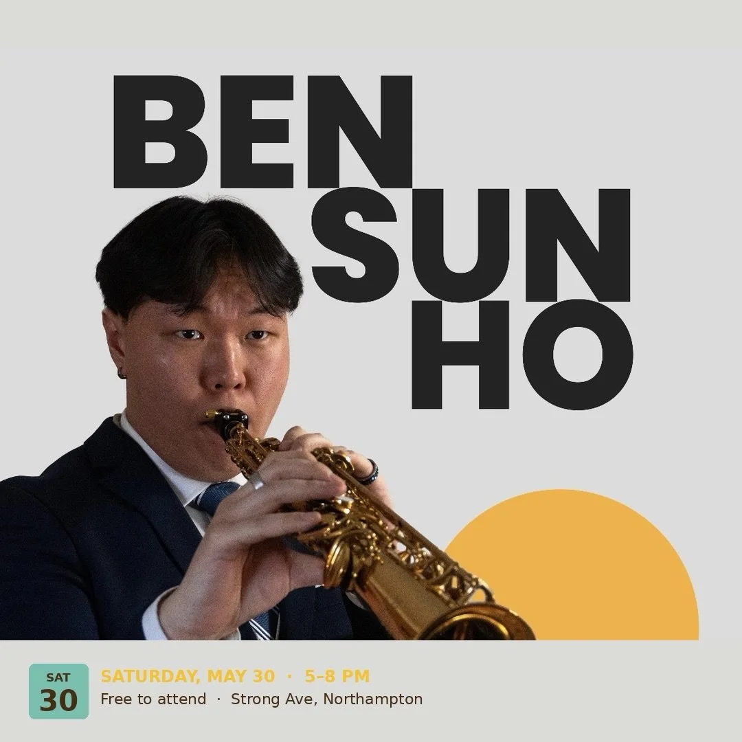 Saturday 5/30!! 🎷 BEN SUN HO is back in his hometown bringing timeless jazz with the soul and skill to match. Come pull up a chair and enjoy. See you there🍹
