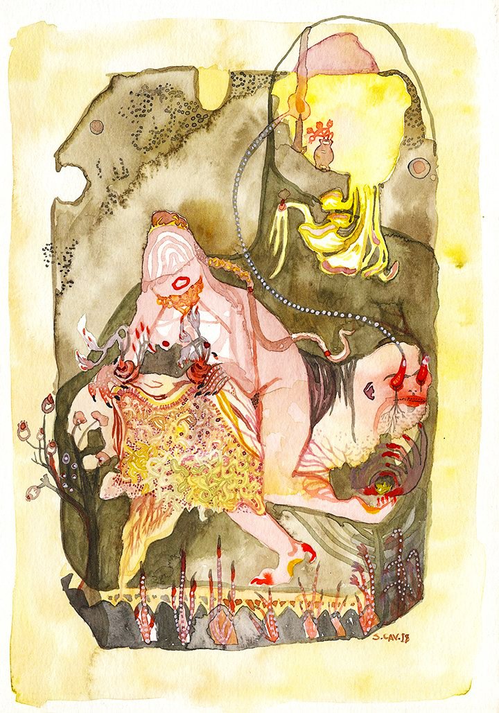 Blind Matador, 2018, 10"x7", watercolor on paper