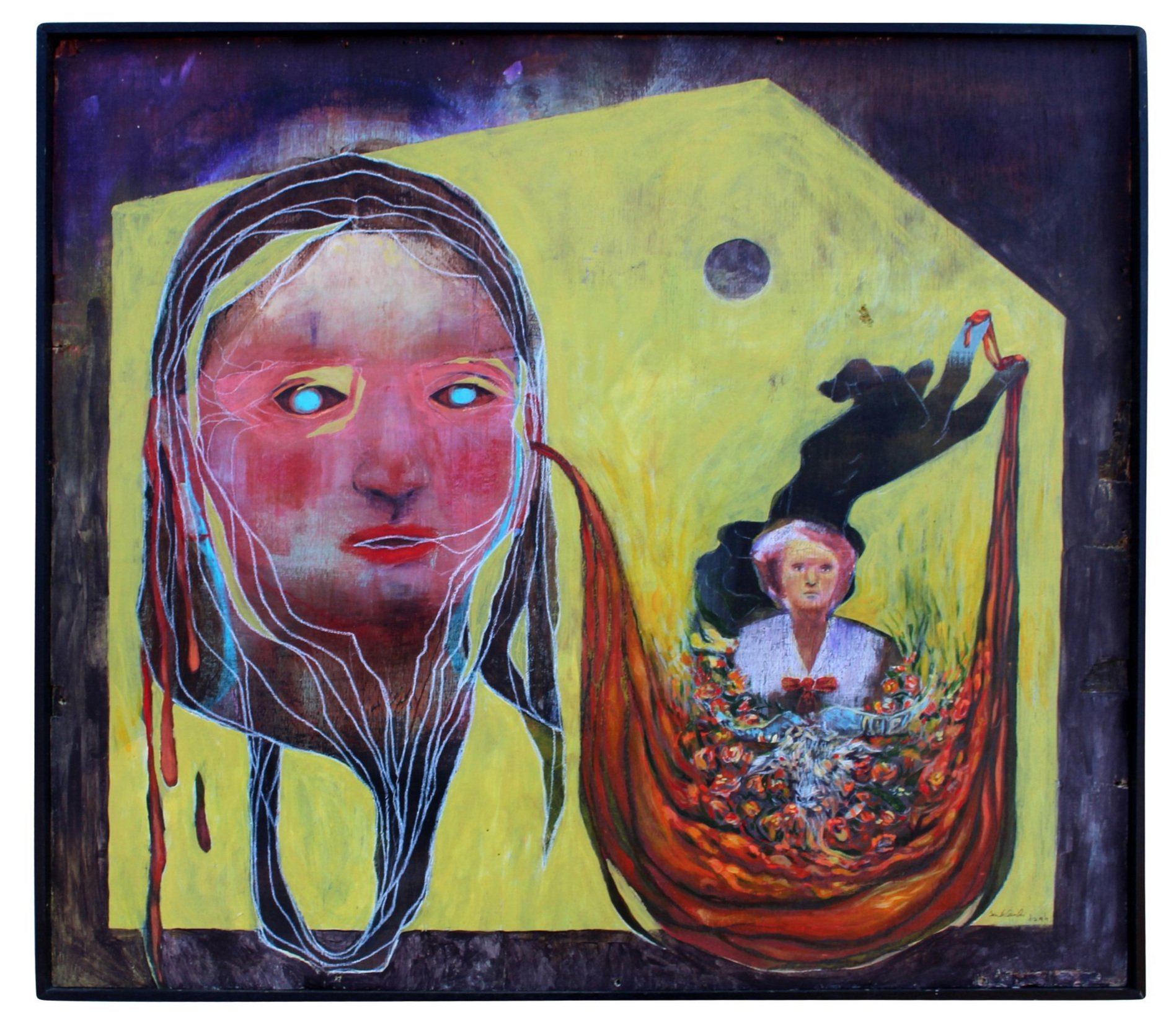 Collaboration with Dan Herman, 2014, 20.5"x 22.5", mixed media on plywood