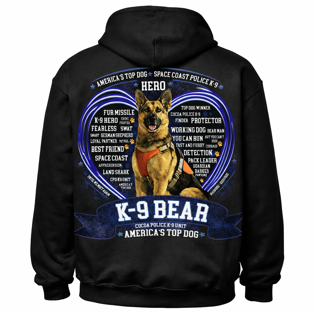 K-9 Bear America's Top Dog Commemorative FULL ZIP Hoodie PRE-SALE (Copy)