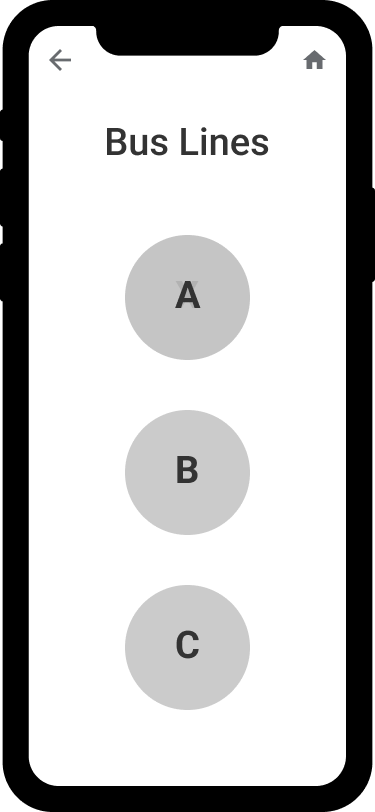 Bus line selection screen