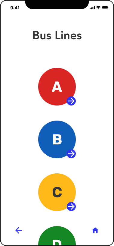 All bus lines screen