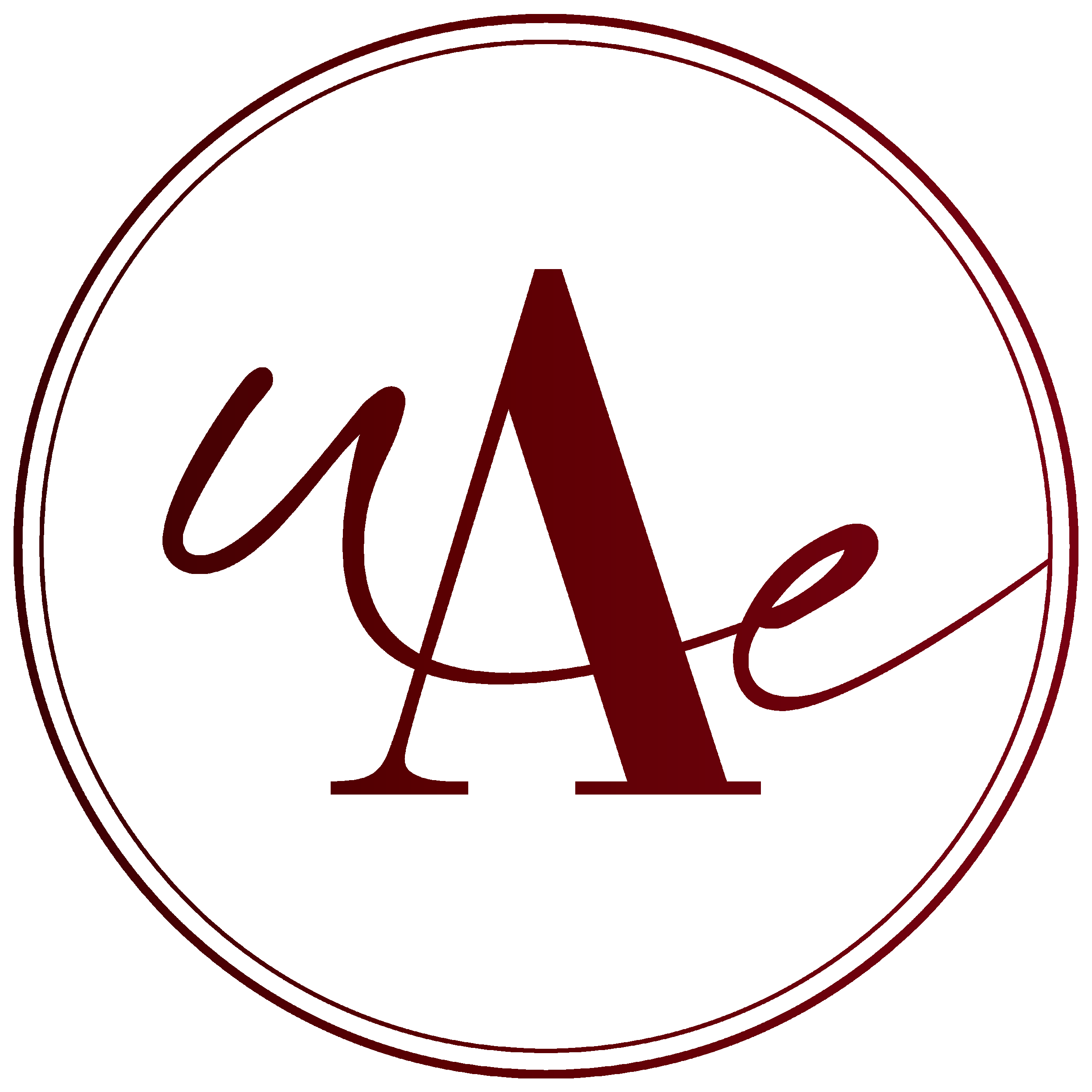 A logo featuring a large red capital 'A' inside a black circle, with the word 'we' written in cursive on the left side of the 'A' and the word 'are' written in cursive on the right side of the 'A'.