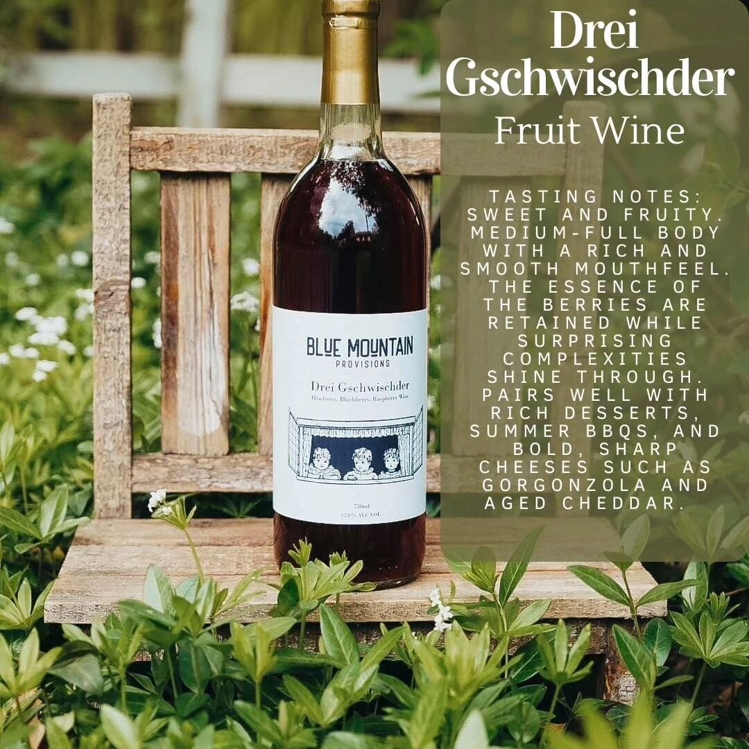 Drei Gshwischder- &quot;Three Siblings&quot; was the biggest seller this past weekend. If you love a good sweet wine with a little bit of a tart finish, this one is for you! Red raspberries, blueberries, and blackberries create the ultimate berry ble