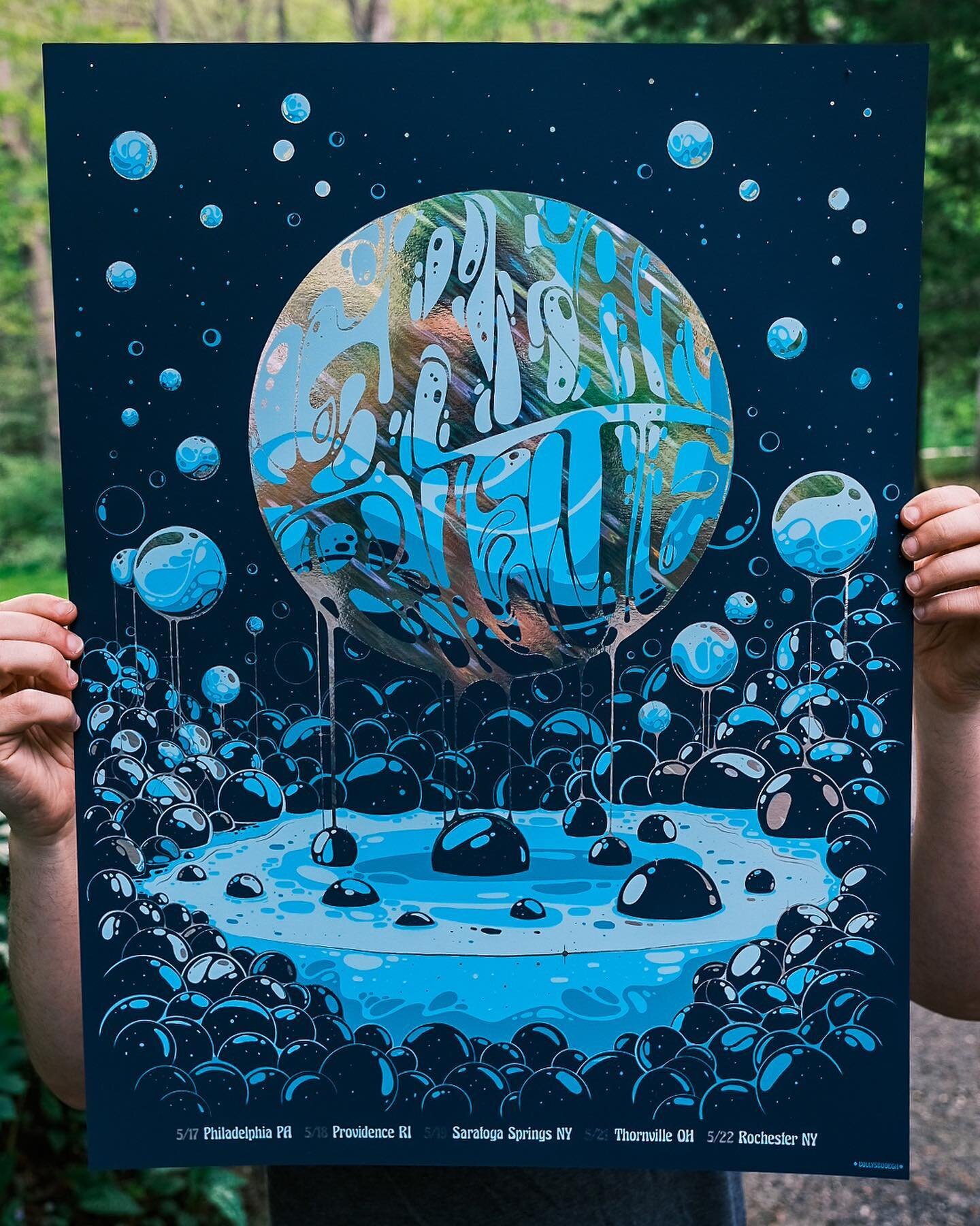 Tour prints designed by Bolly&rsquo;s Bodega!! Avail at the merch booth tonight in Philly &mdash; doors at 7, show at 8!! SOLD OUT :)

(LE 100, 24x18&rdquo;, Foil only) ** Bring tubes!! We don&rsquo;t have them! **
