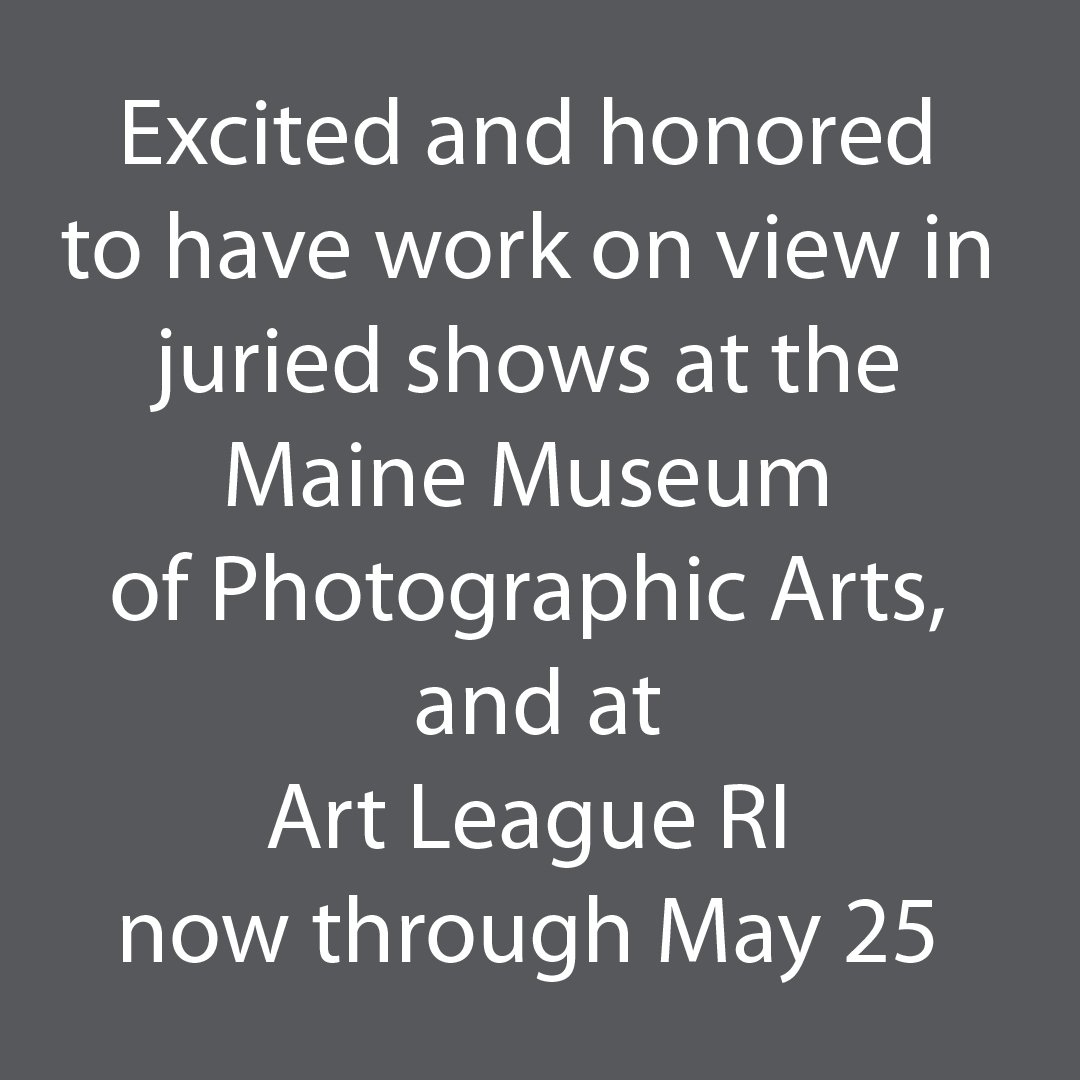 Who doesn't get a thrill when work is recognized??

Honored and excited that two of my images currently appear in juried shows that run through May 25.

Thank you again, Paula Tognarelli (@cloudstudyredux) and Denise Froehlich, for including &ldquo;R