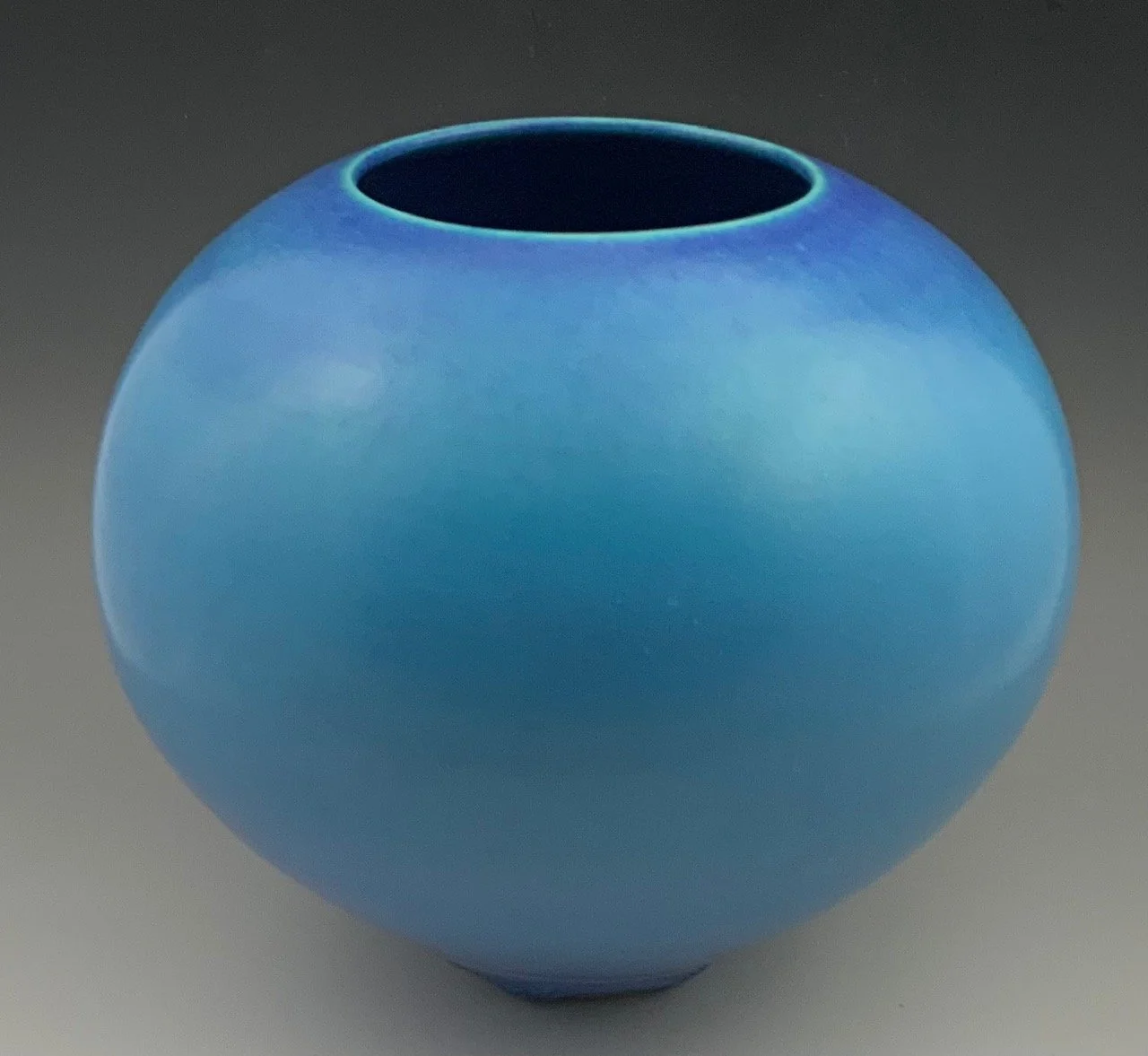 Blue bulbous 7" x 8" $850.