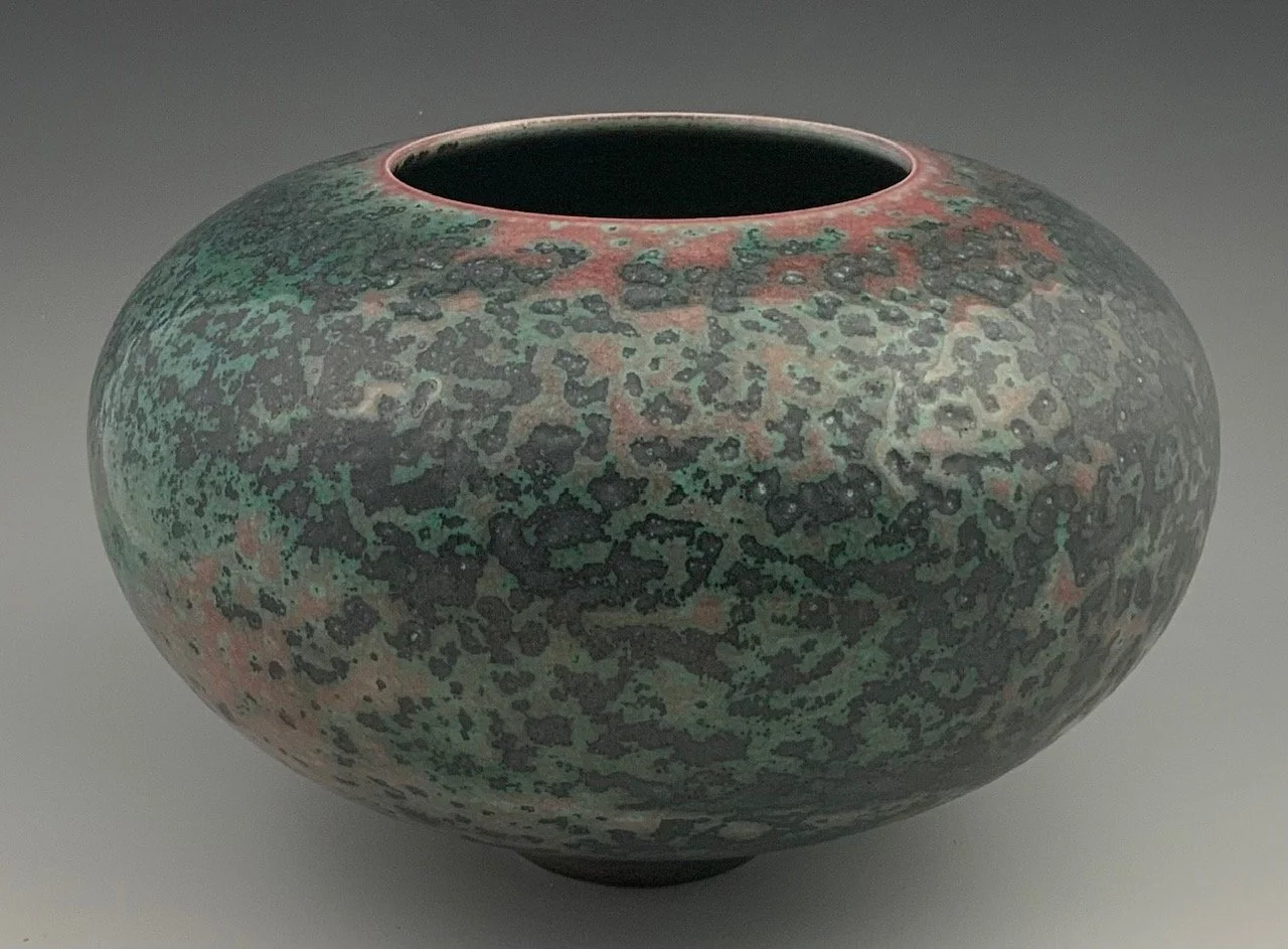 salt fired bulbous 5" x 8" $950.