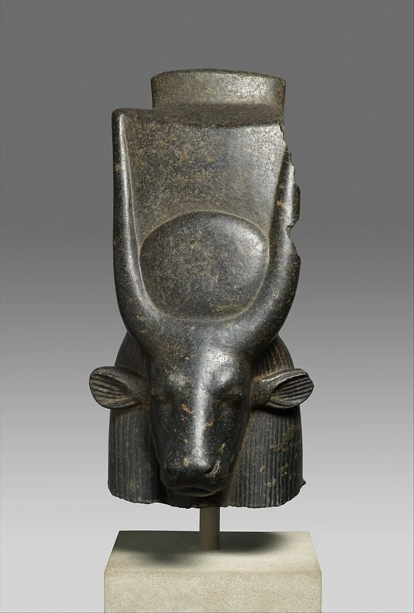 The head of an Egyptian cow goddess
