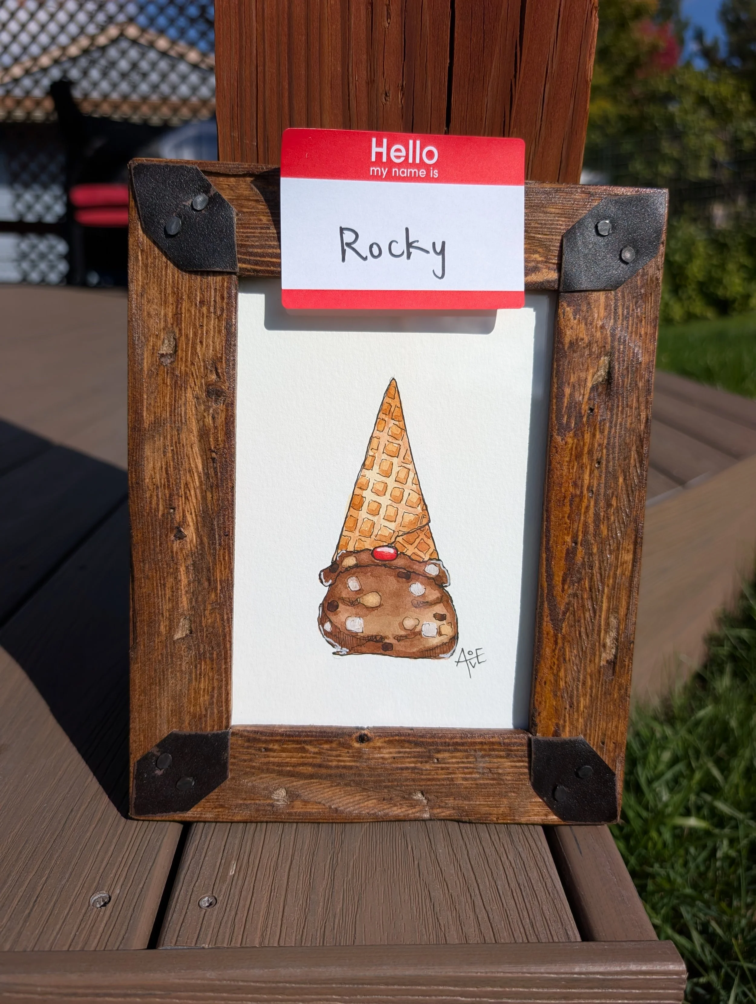 Ice Cream Gnome - Rocky - Framed Original