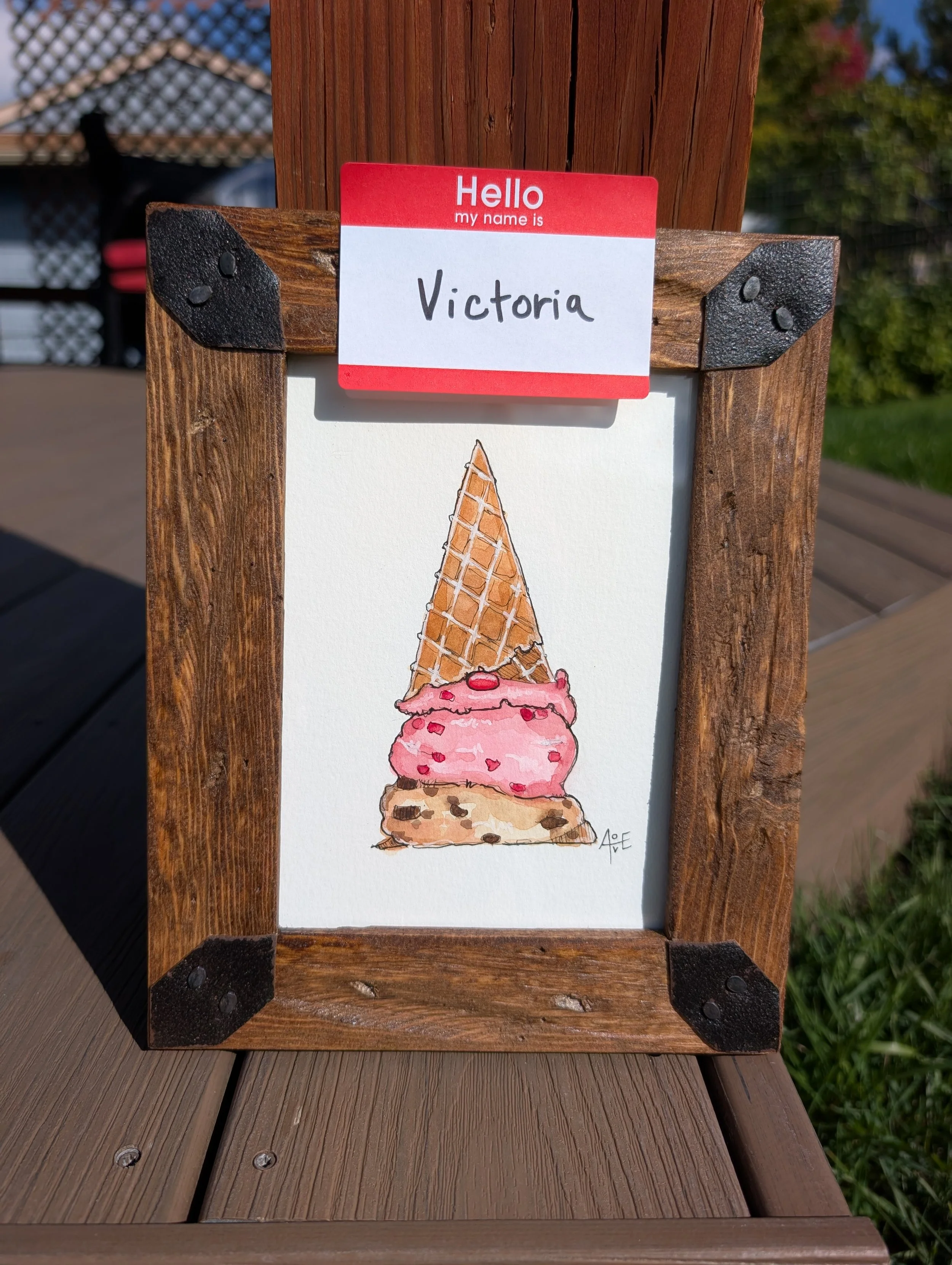 Ice Cream Gnome - Victoria - Framed Original