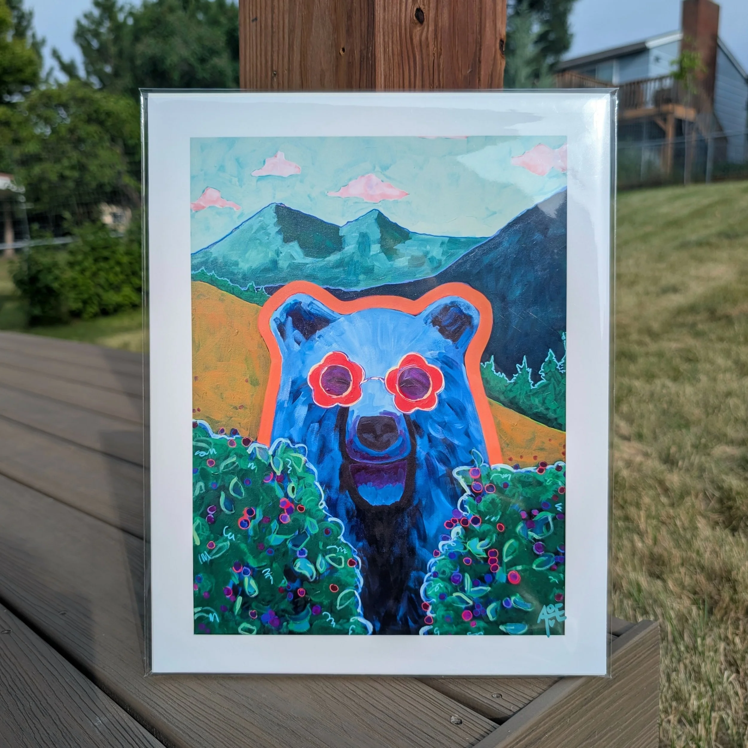 "Huckle-Bear-Y Bear" print