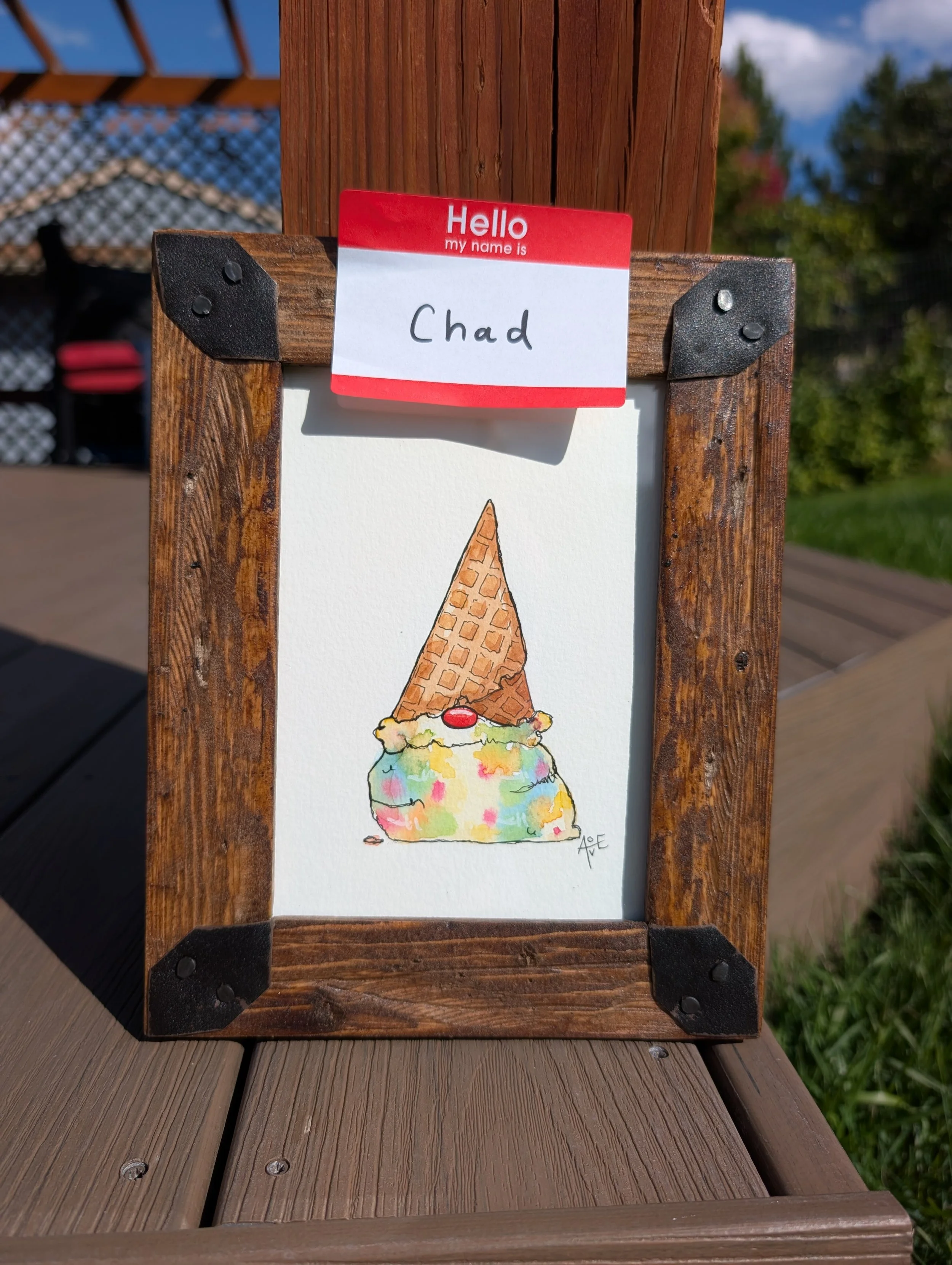 Ice Cream Gnome - Chad - Framed Original