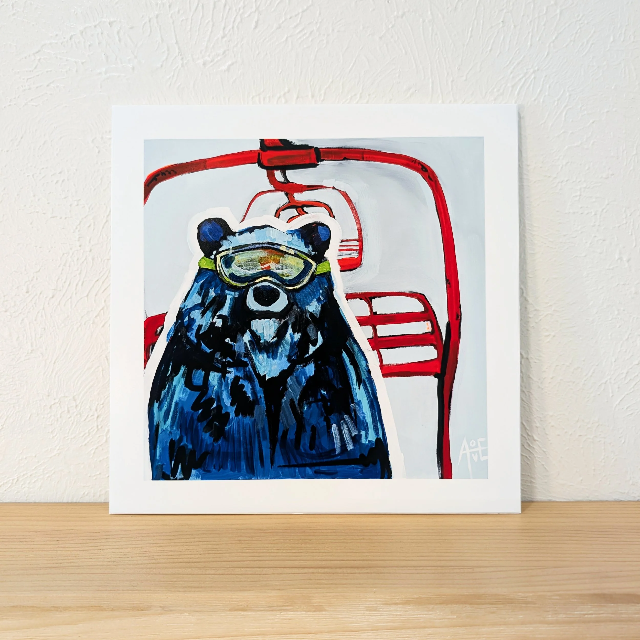 "Red Chair Bear" print