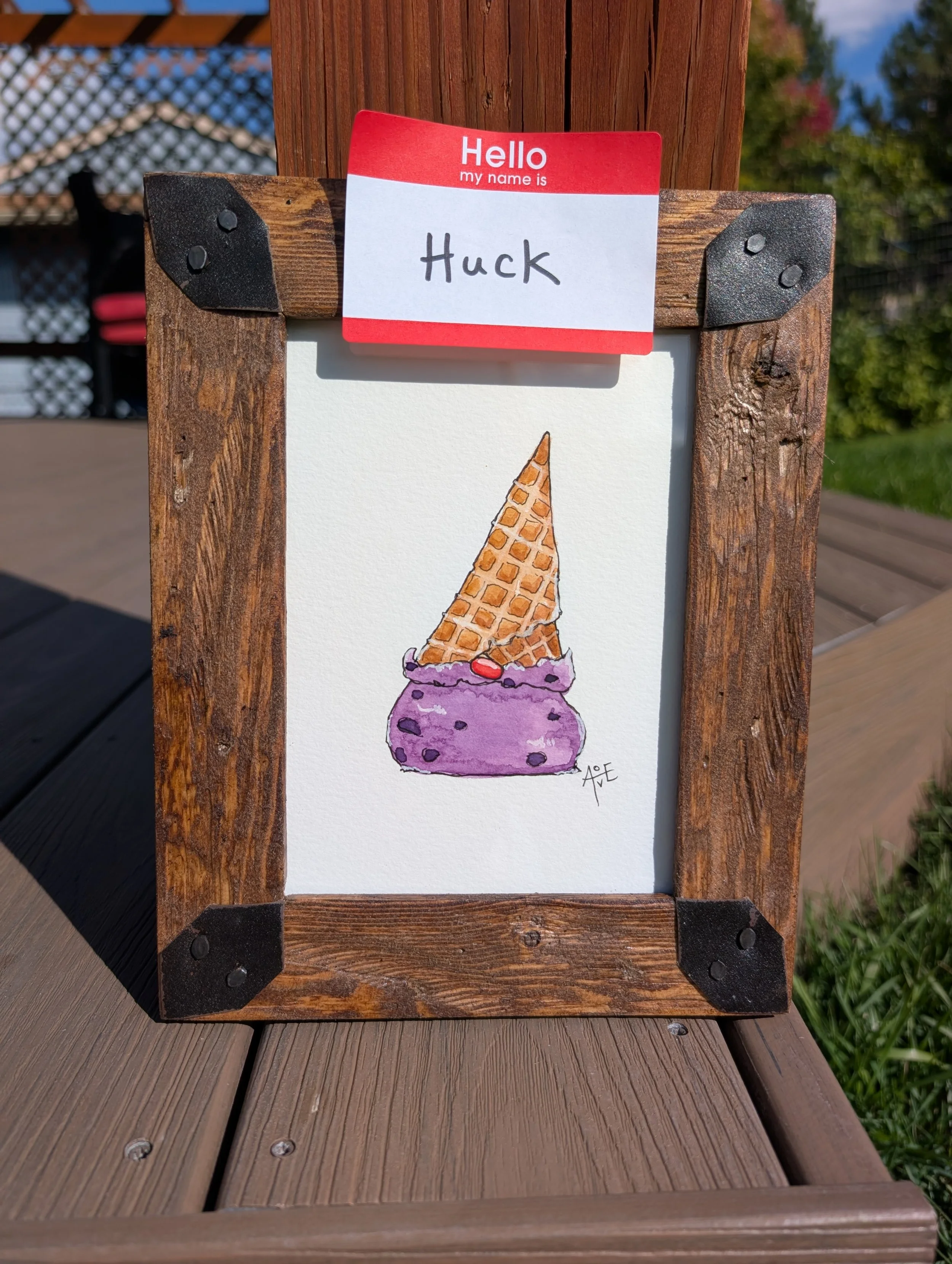 Ice Cream Gnome - Huck - Framed Original