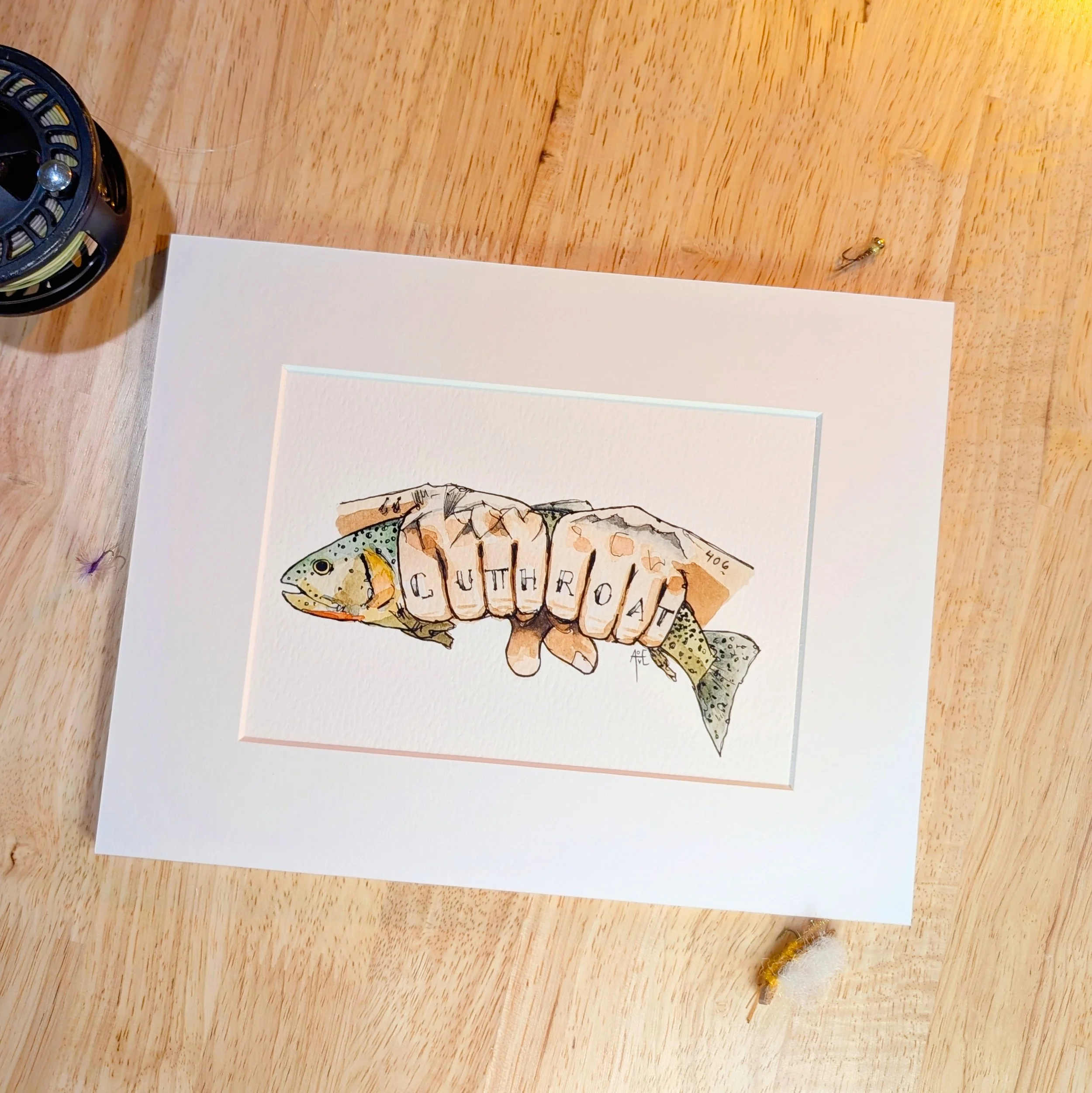 "Cutthroat" print with mat
