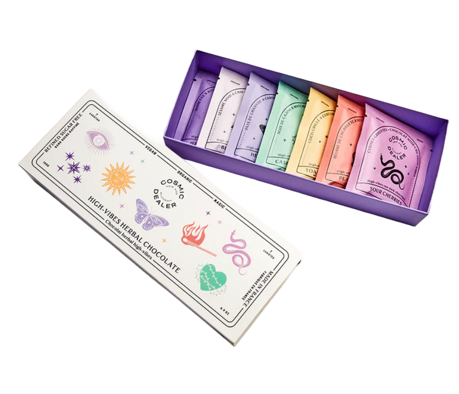 Cosmic Dealer Mystical & Raw Chocolates - quality ingredients & really fun flavors. Use code NATURALIWELLNESS for 10% off 