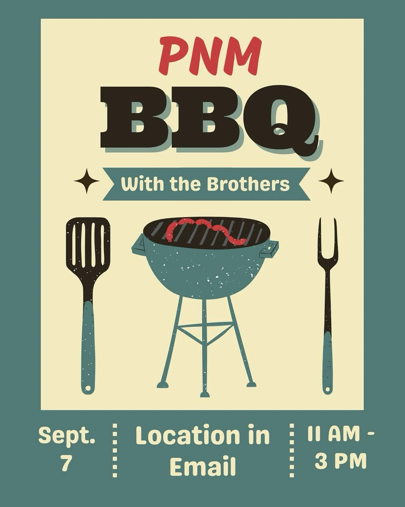 PNM BBQ TOMORROW!! We can&rsquo;t wait to see everyone there!! 🍔🌭