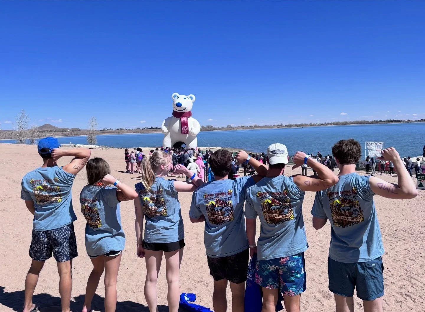 This morning our brothers polar plunged into Boulder Reservoir to raise money for @specialolympicsco!