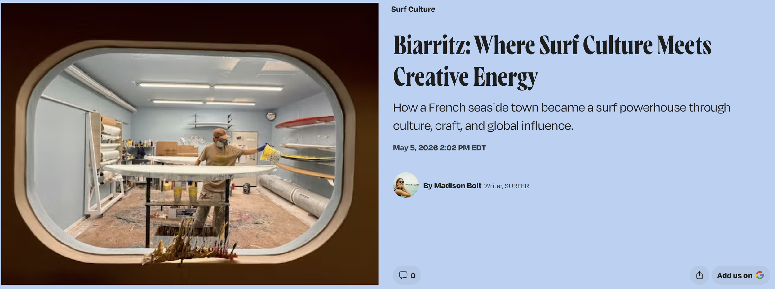 SURFER - Biarritz: Where Surf Culture Meets Creative Energy