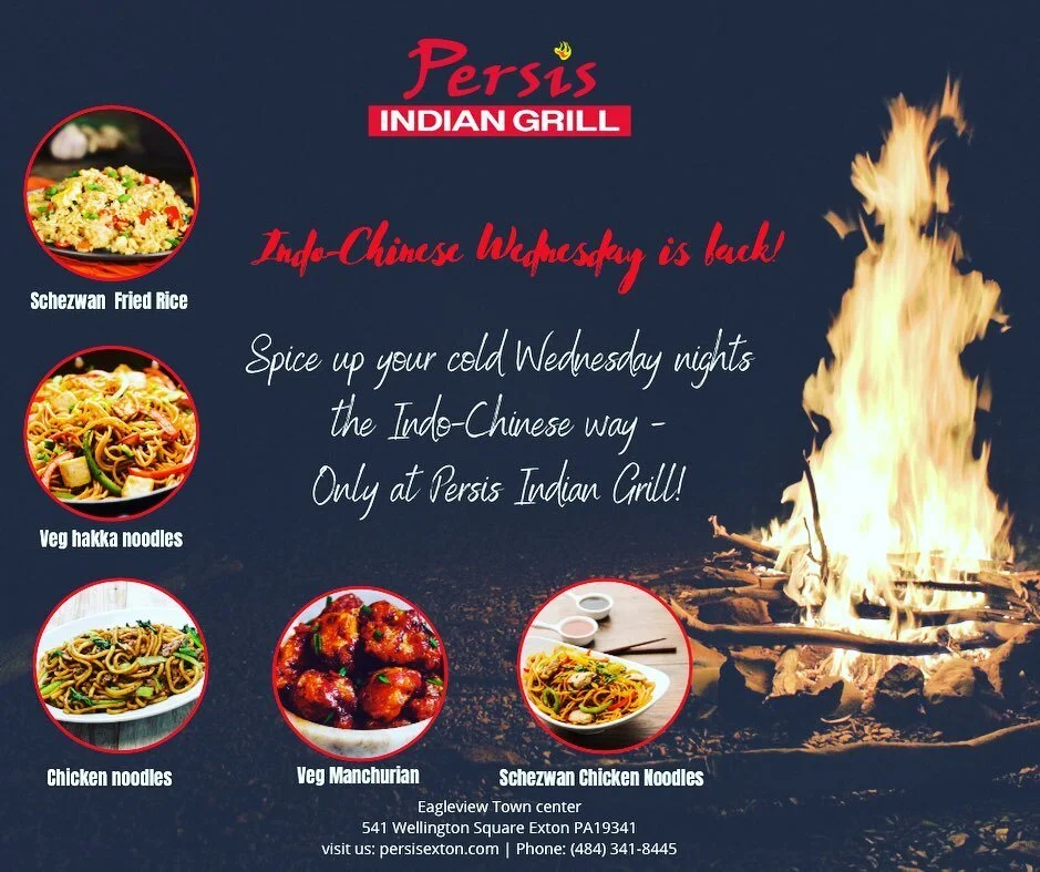 Indo-Chinese Wednesday night special is back again! Enjoy Wednesday evening with your friends &amp; family!