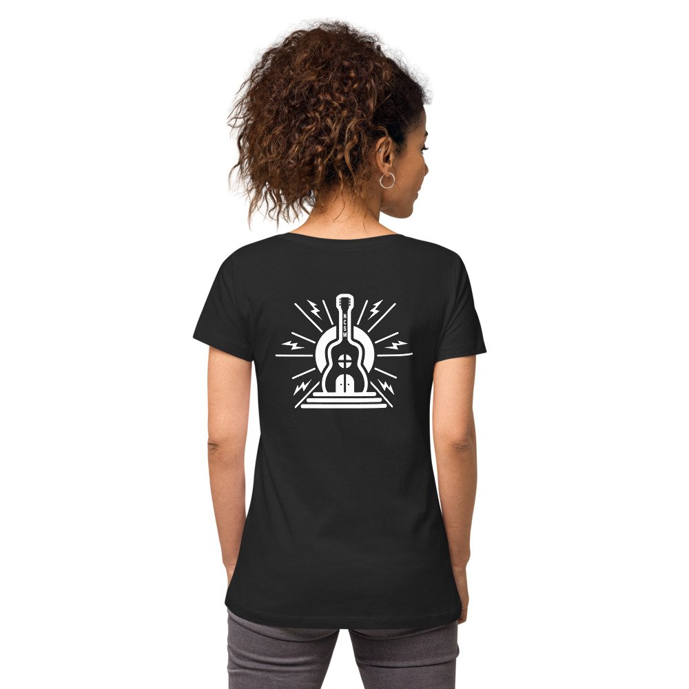 Women's fitted v-neck t-shirt — New Church Street Music