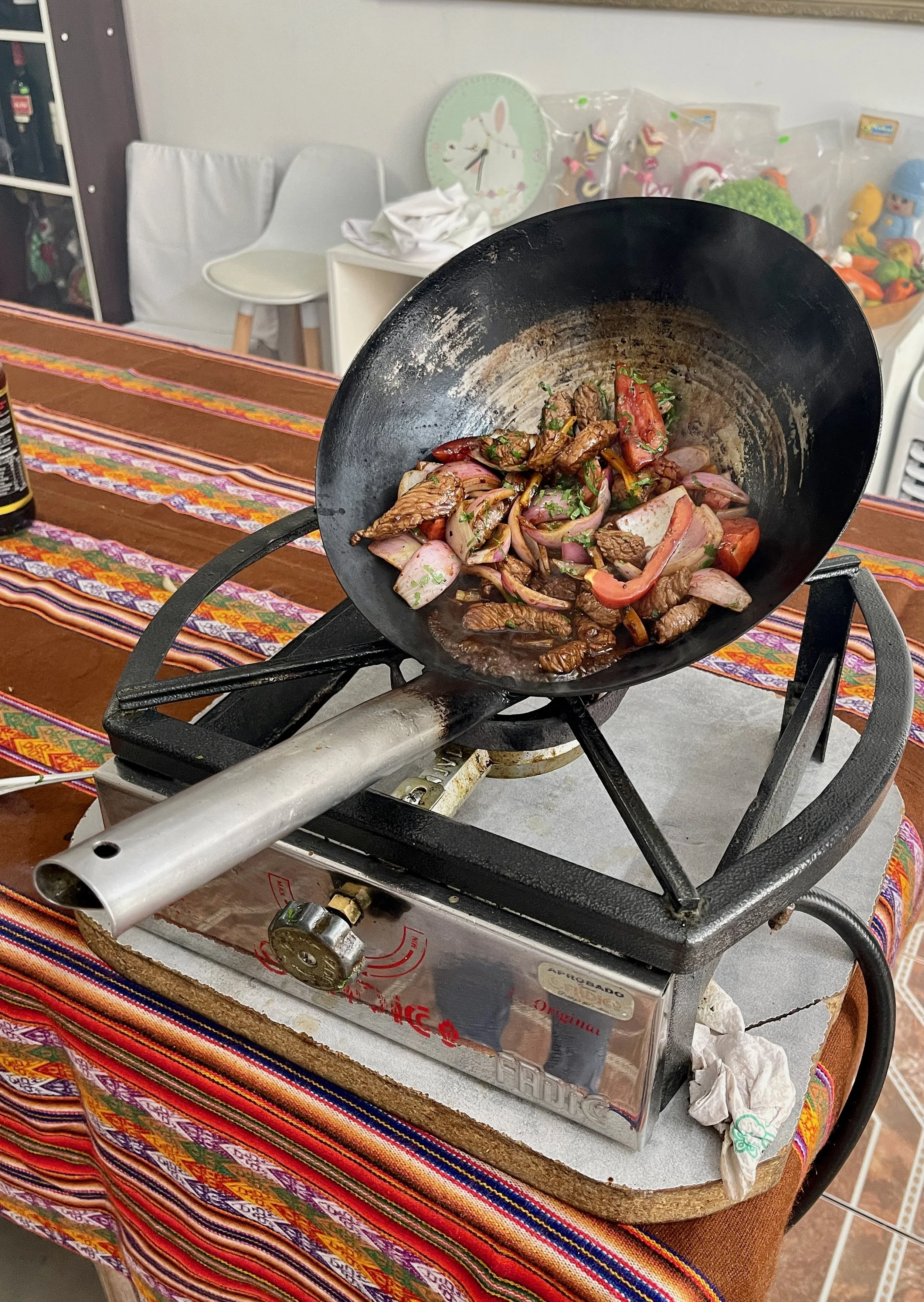 High heat and a wok is all it took to get the meal going.