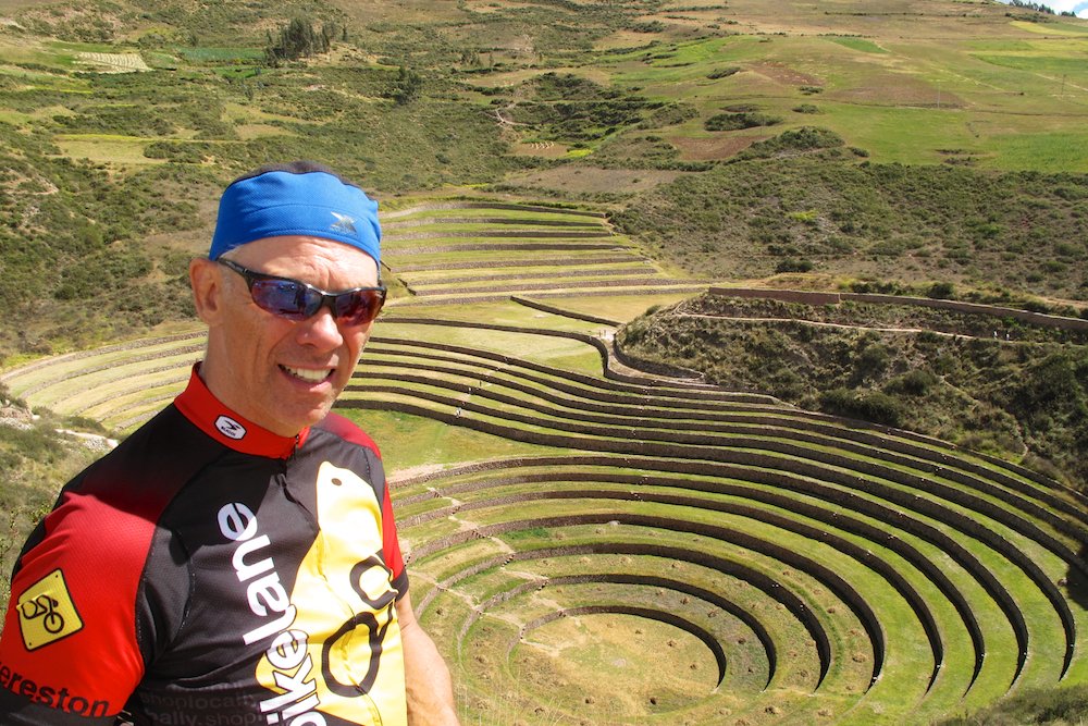  Scott strikes a pose above the Moray Ruins in Cuzco 