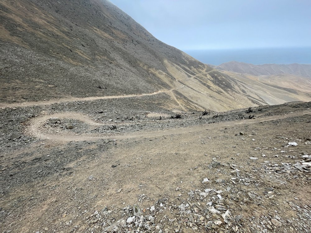 Looking down the switchbacks.