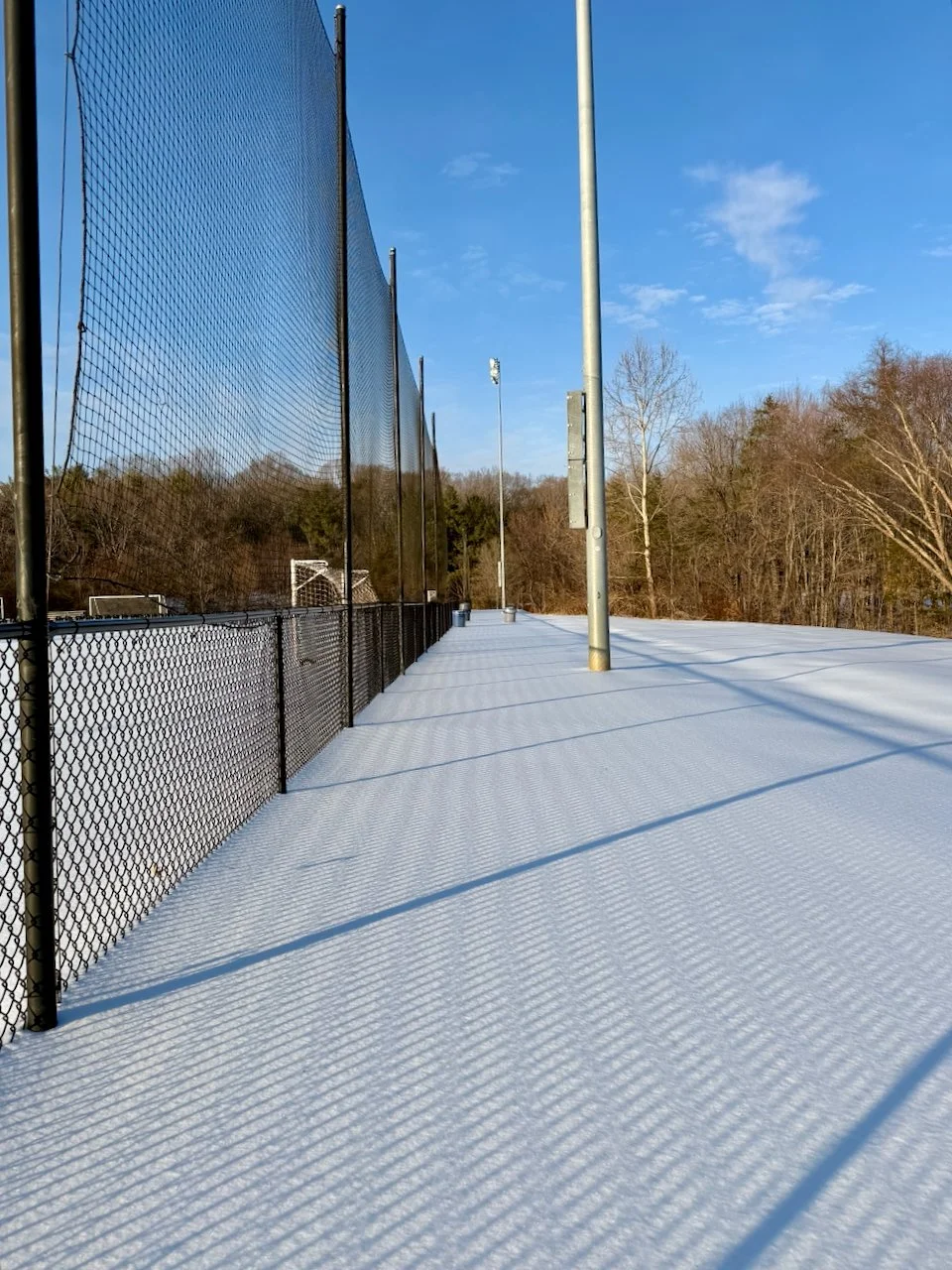 Snow covered soccer fields