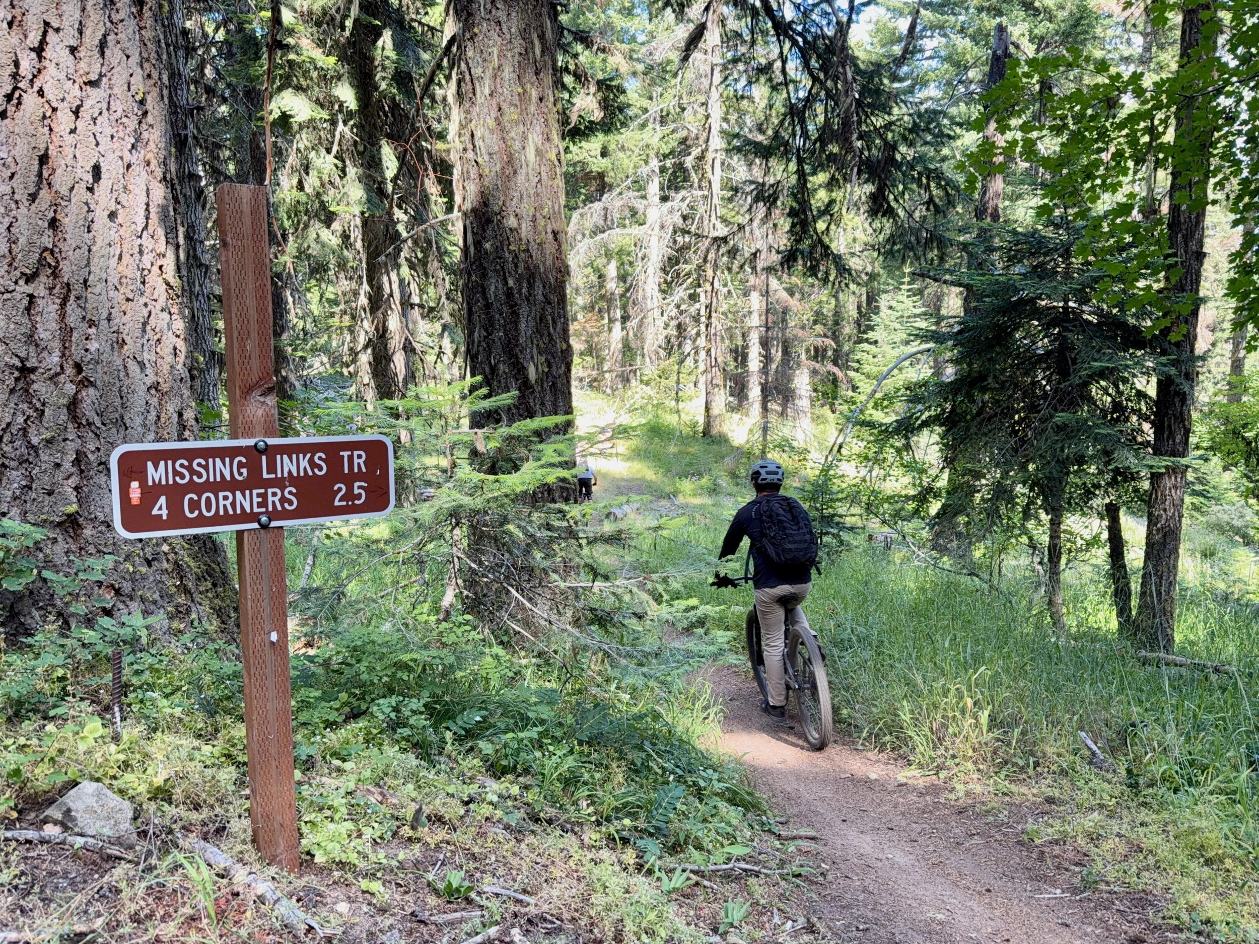 Mountain biker entering missing links trail