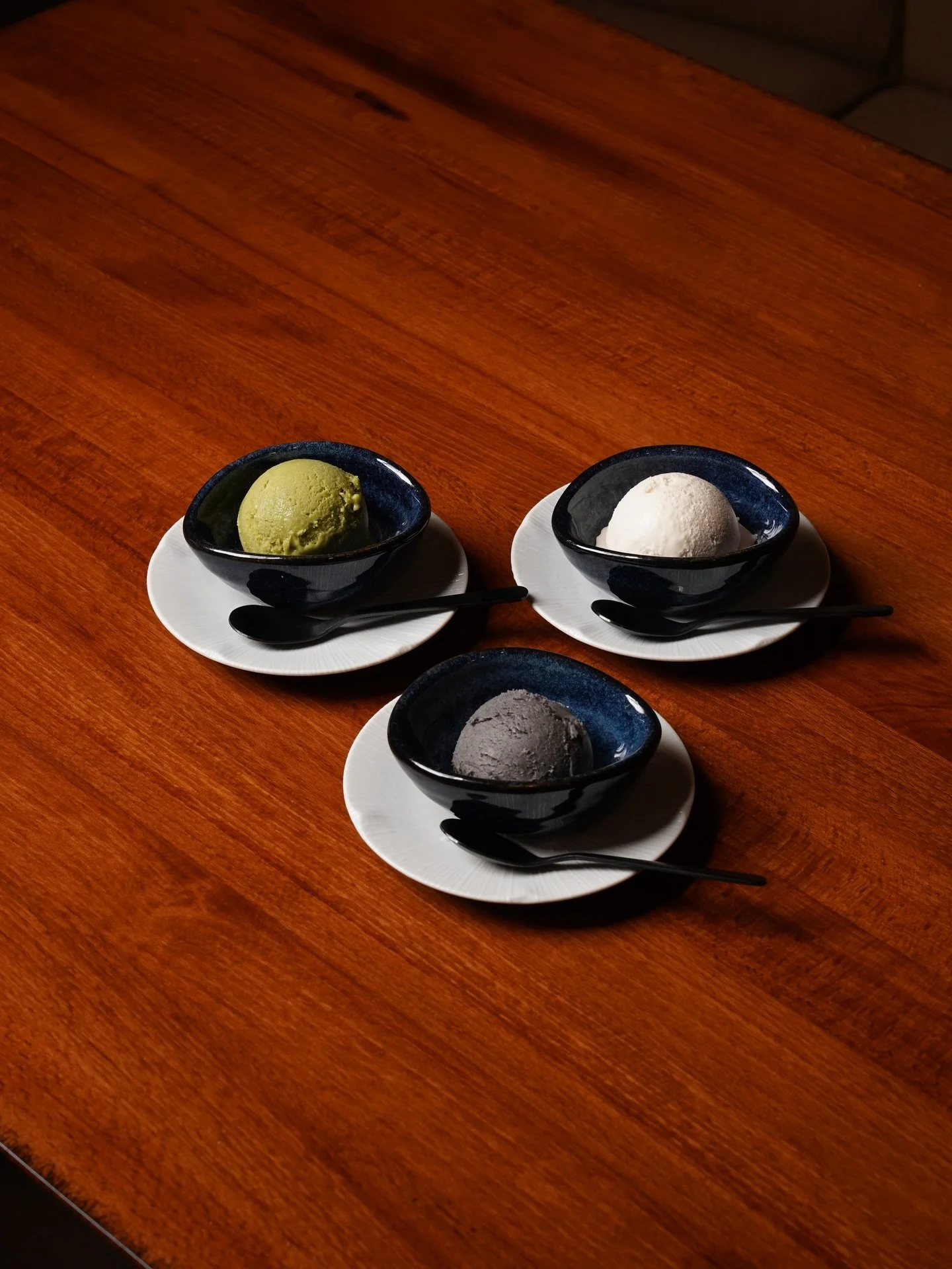 Some of our specialty Asian-inspired ice cream. The perfect way to end an Omakase