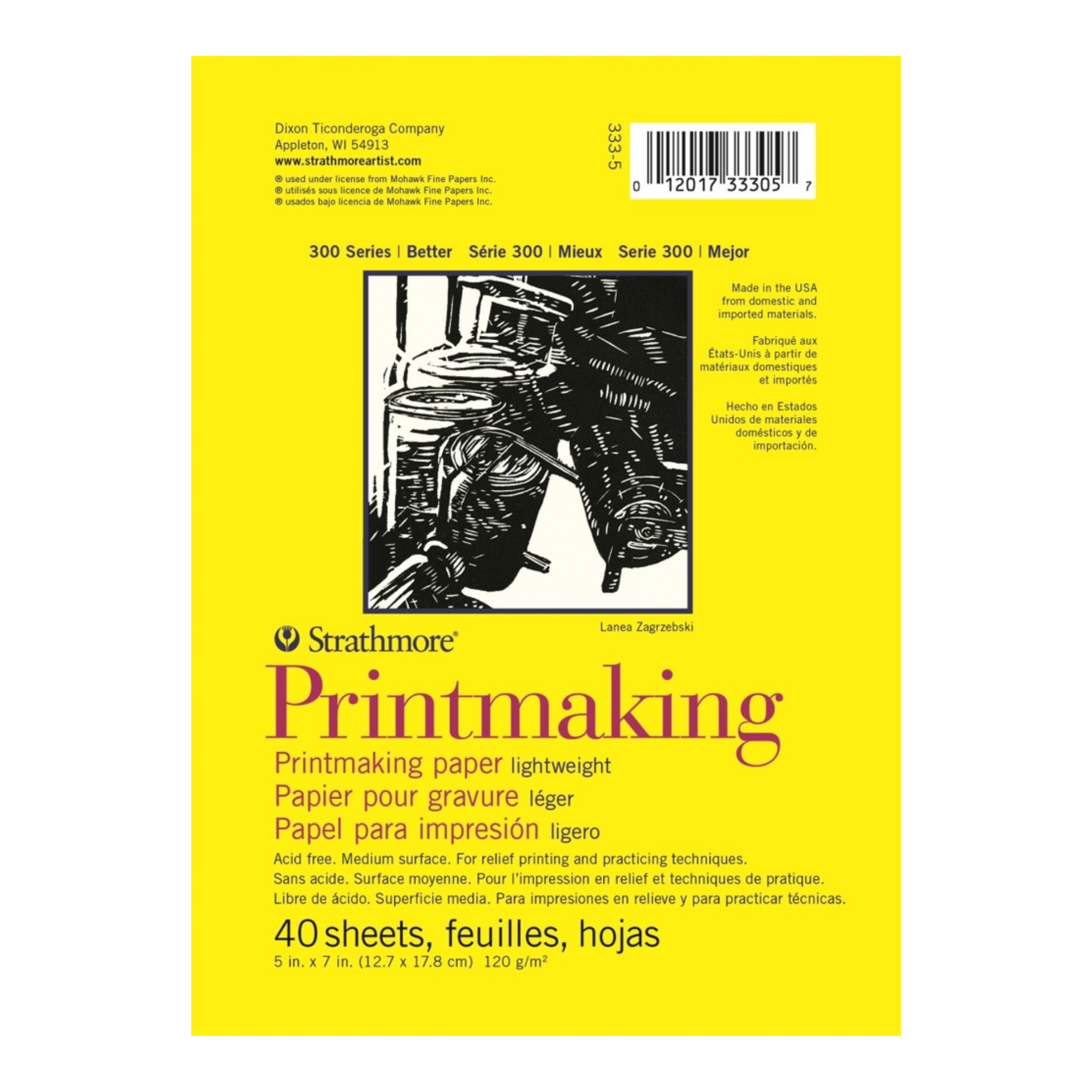 300 Series Lightweight Printmaking Pad, 5" x 7" STR-P333-5