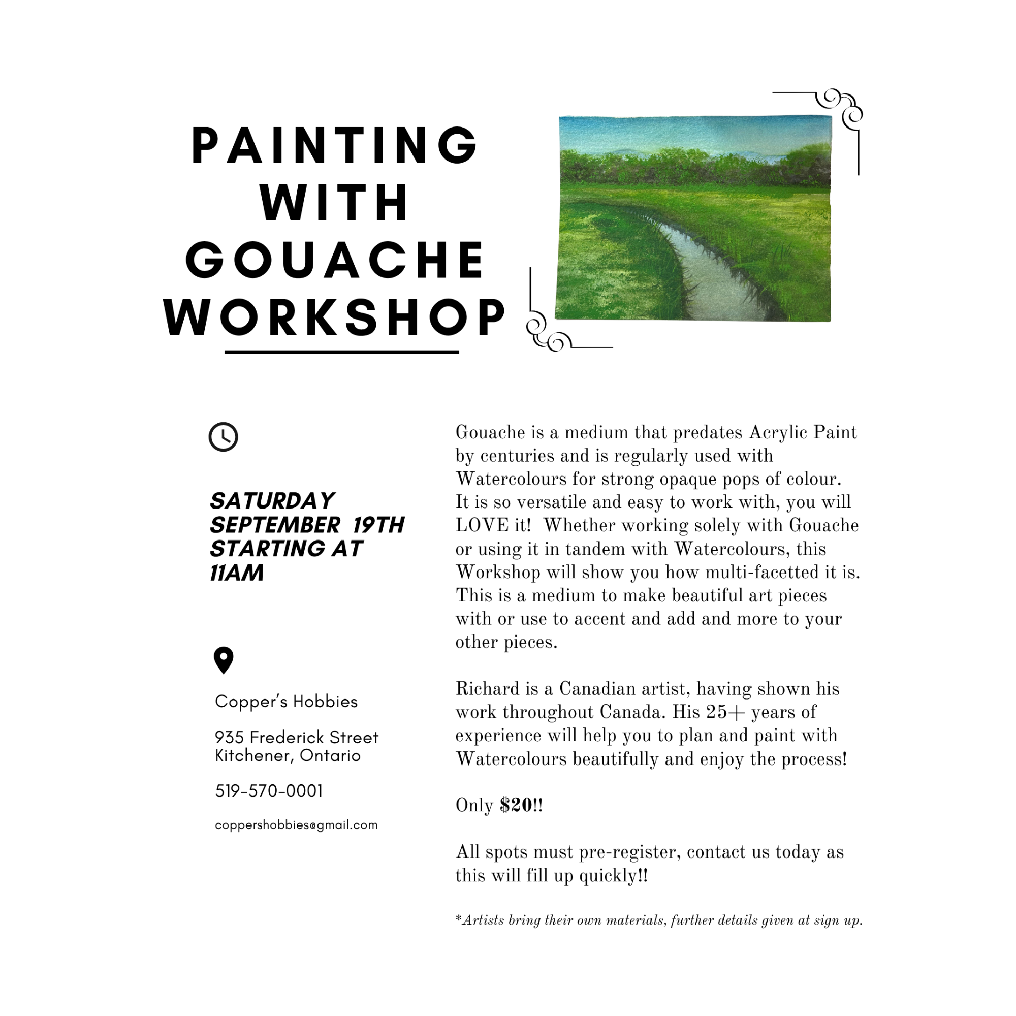 Painting with Gouache Workshop September 19th 2026