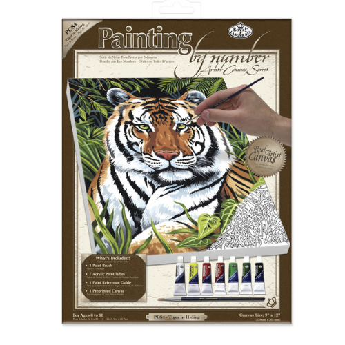 Painting By Number Artist Canvas Series, Small - Tiger in Hiding LAN-PCS4