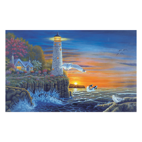 Adult Painting By Numbers, Large - Waterside Lighthouse LAN-PAL18