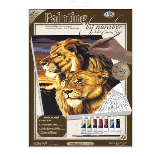 Painting By Number Artist Canvas Series, Small - Lion & Lioness LAN-PCS3